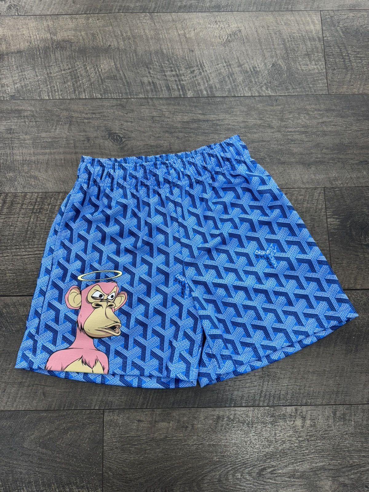 Goyard Pattern high quality Mesh Shorts Blue XXL