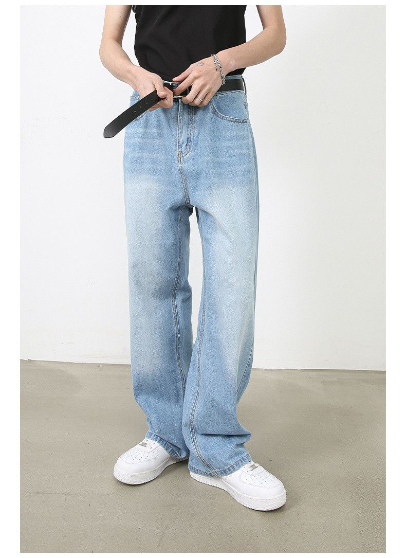 Designer × Japanese Brand Japanese washed light blue mid-rise jeans loose straight Size US 32 / EU 48 - 1 Thumbnail