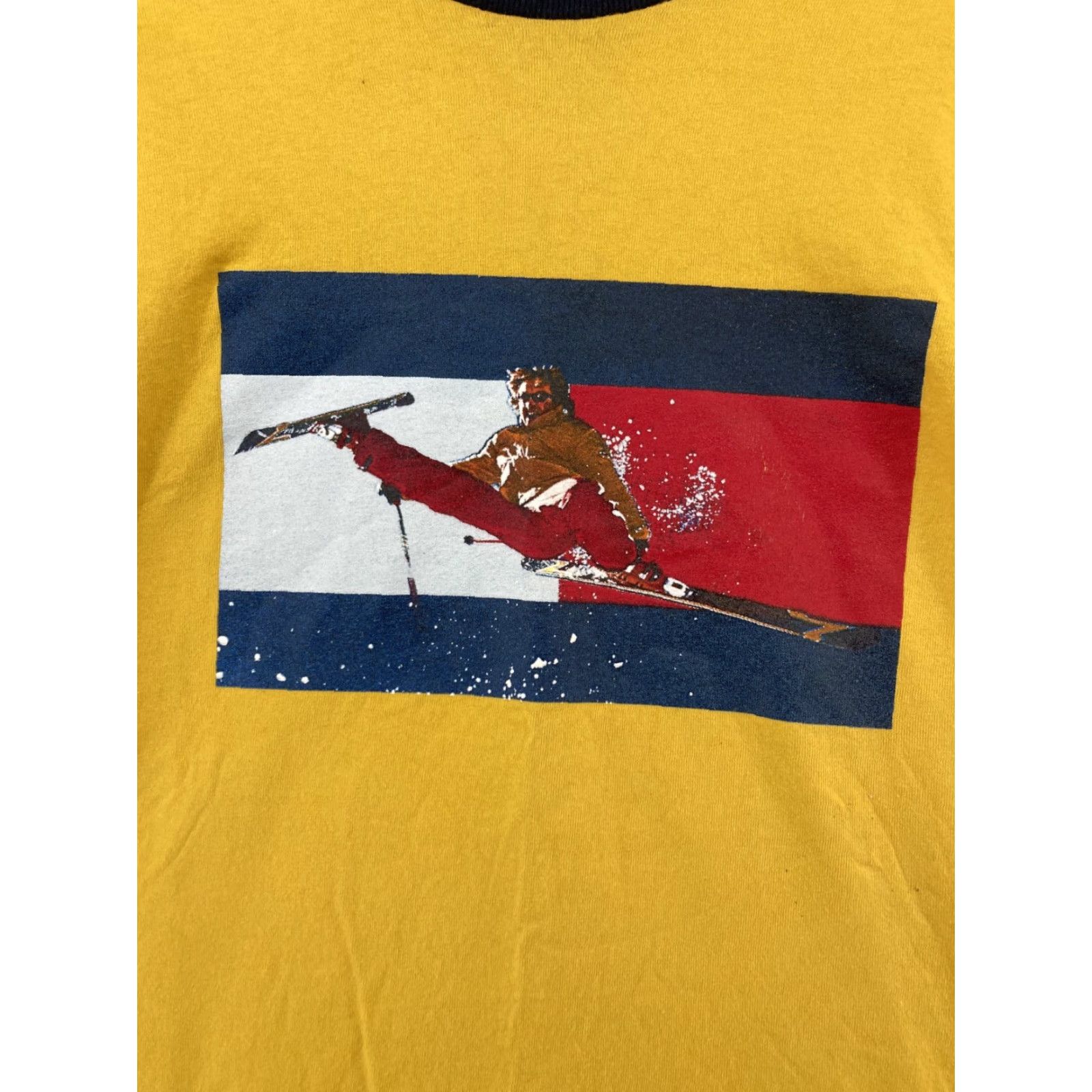 Tommy Hilfiger Tommy Hilfiger Mens T-Shirt S Yellow Graphic Ski Logo 90s Preppy Fall Winter Size US S / EU 44-46 / 1 - 2 Thumbnail