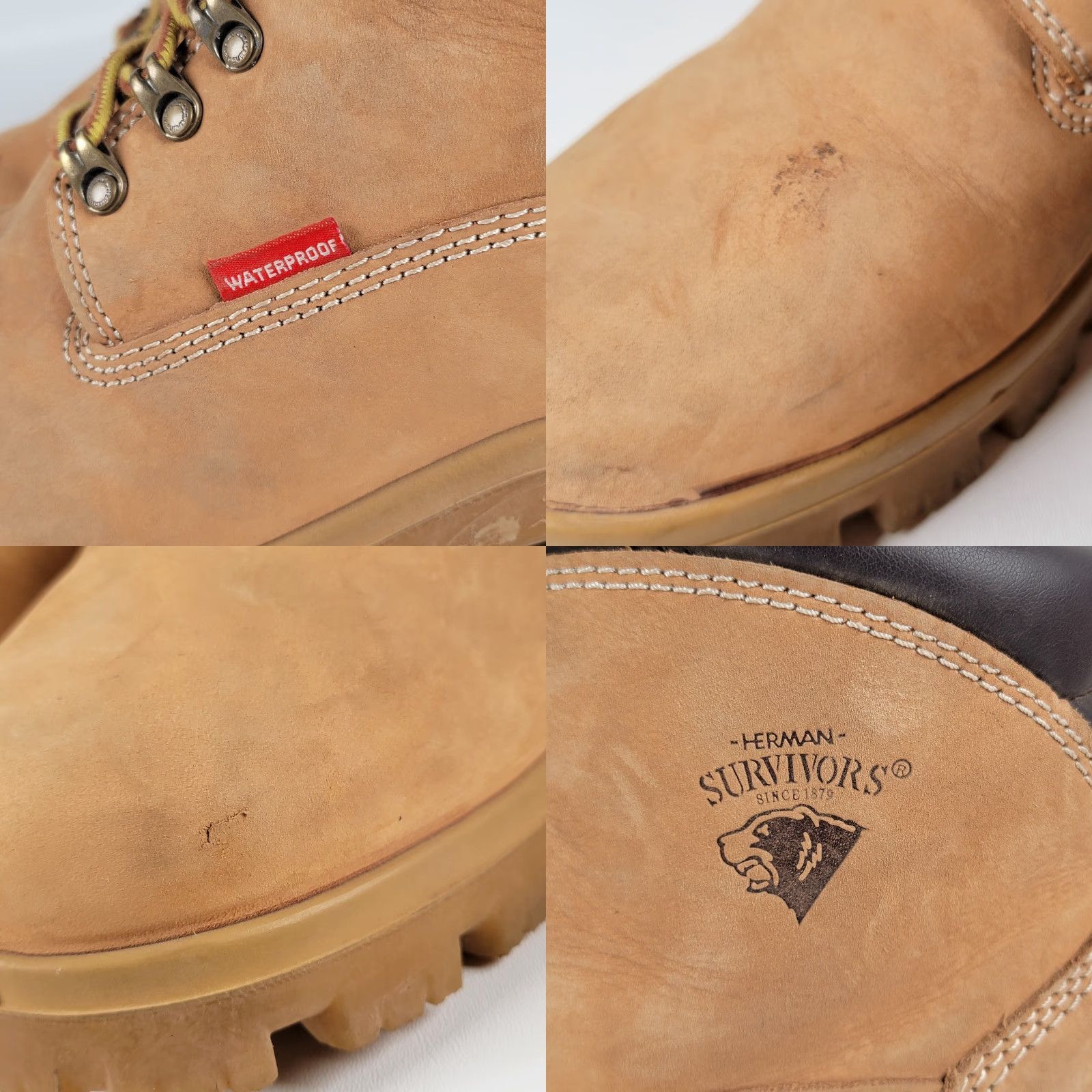 Vintage Herman Survivors Breaker Tan Waterproof Steel Toe Work Boots Men's Size 12M Size US 12 / EU 45 - 9 Thumbnail