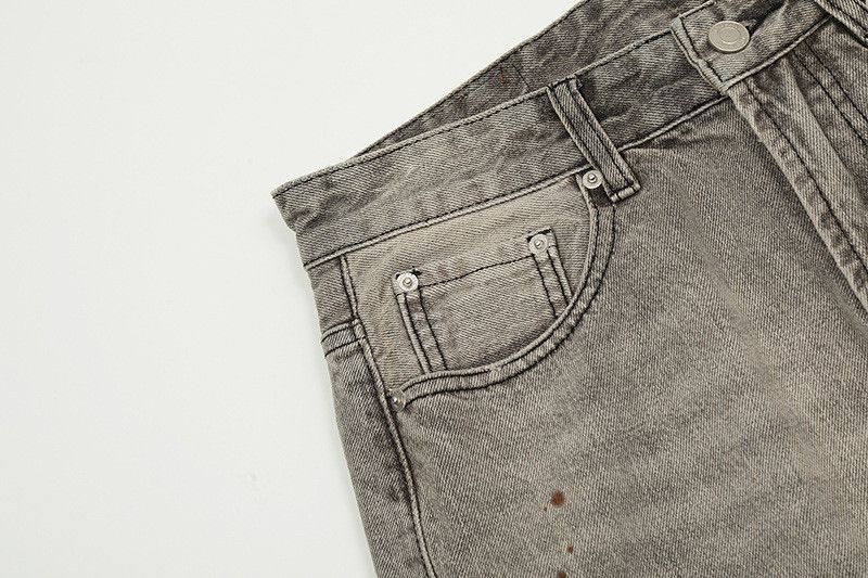 Vintage American retro straight-leg splatter paint wide-leg jeans Size US 32 / EU 48 - 3 Thumbnail