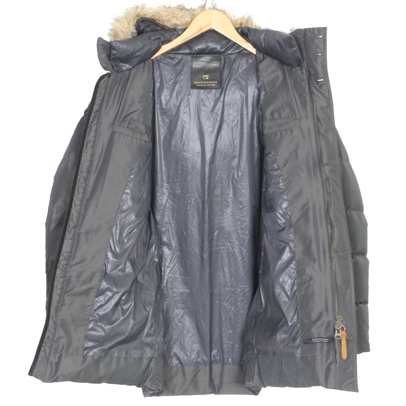 Scotch & Soda SCOTCH & SODA Jacket Mens Fur Hooded Down Parka M Grey Size US M / EU 48-50 / 2 - 5 Thumbnail