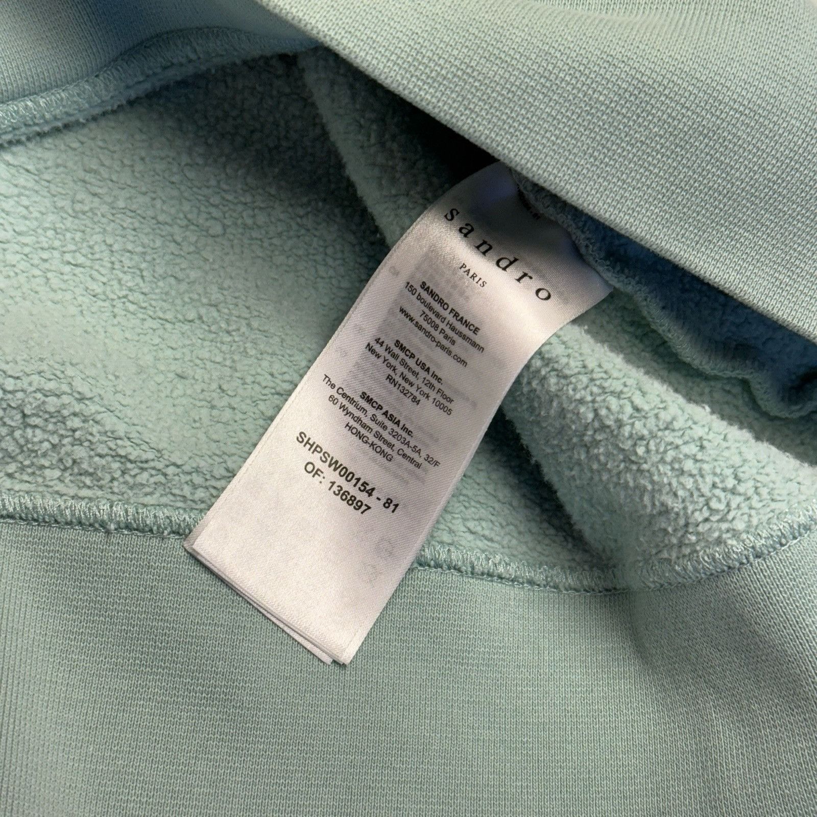 Sandro Sandro Paris Hoodie Sweatshirt Mens Large 23x26.5 Turquoise Size US L / EU 52-54 / 3 - 11 Thumbnail