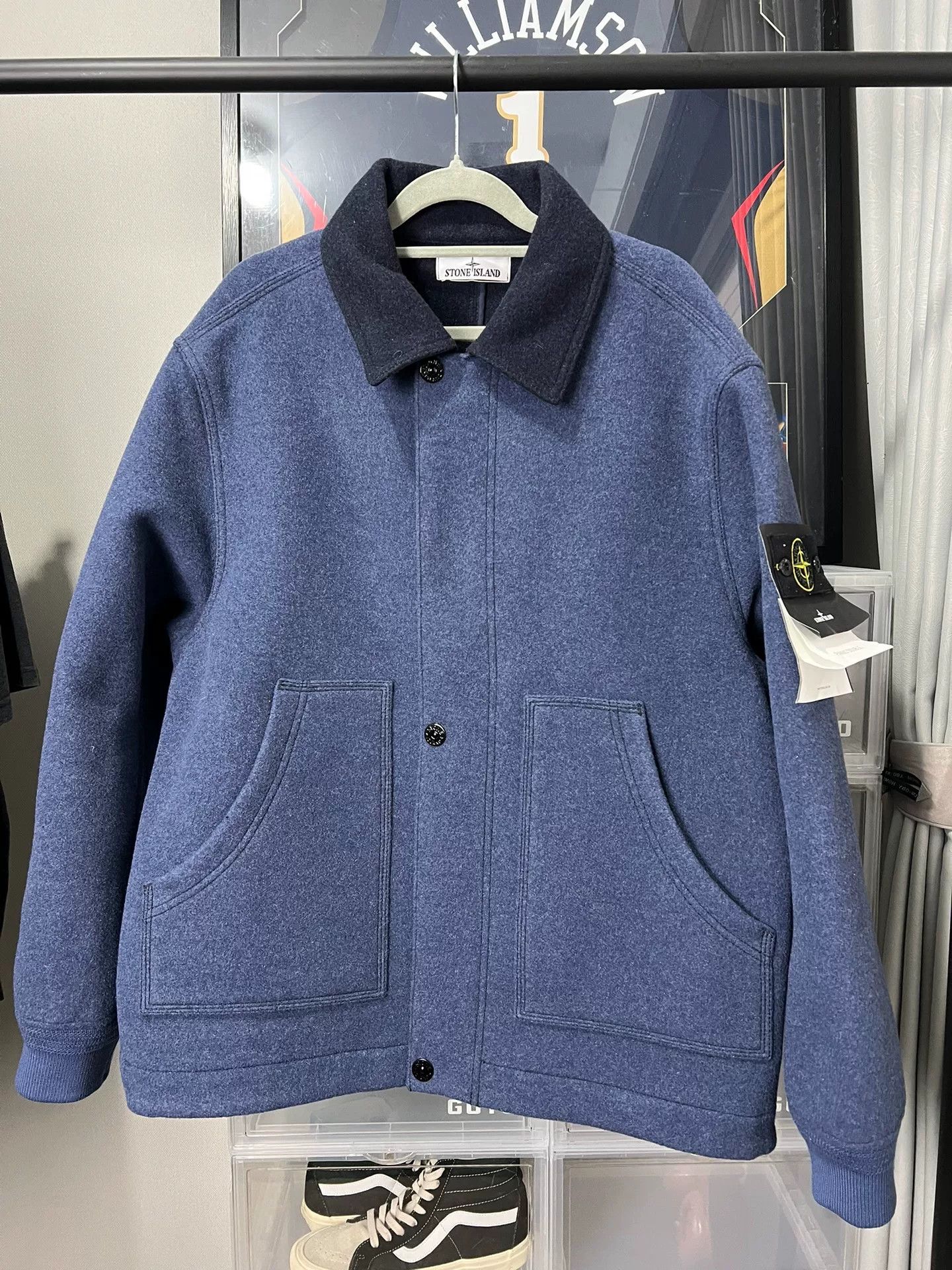 Stone Island wool nylon stand collar jacket Size US XL / EU 56 / 4 - 1 Thumbnail