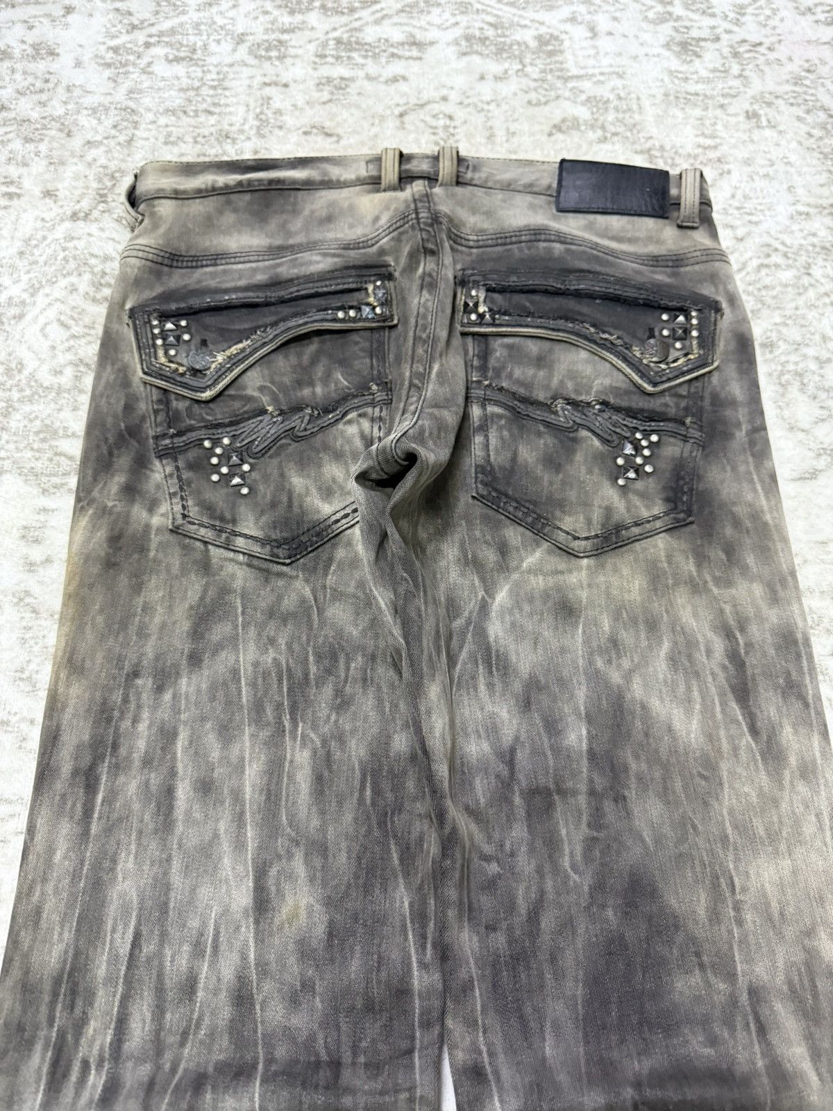 Japanese Brand Japanese Brand Pasta Denim Studded Waxed Coated Jeans Size US 30 / EU 46 - 3 Thumbnail