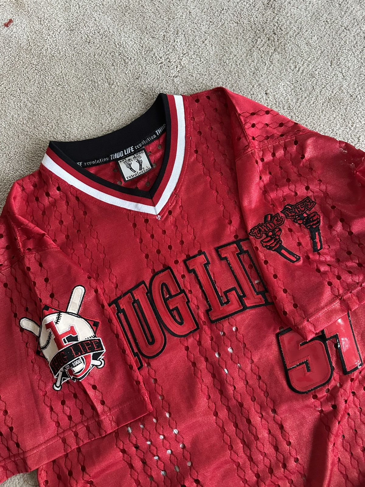 Other Revolution 90s 2Pac Thug Life Jersey 51 Large Old School Rap Size US L / EU 52-54 / 3 - 9 Thumbnail