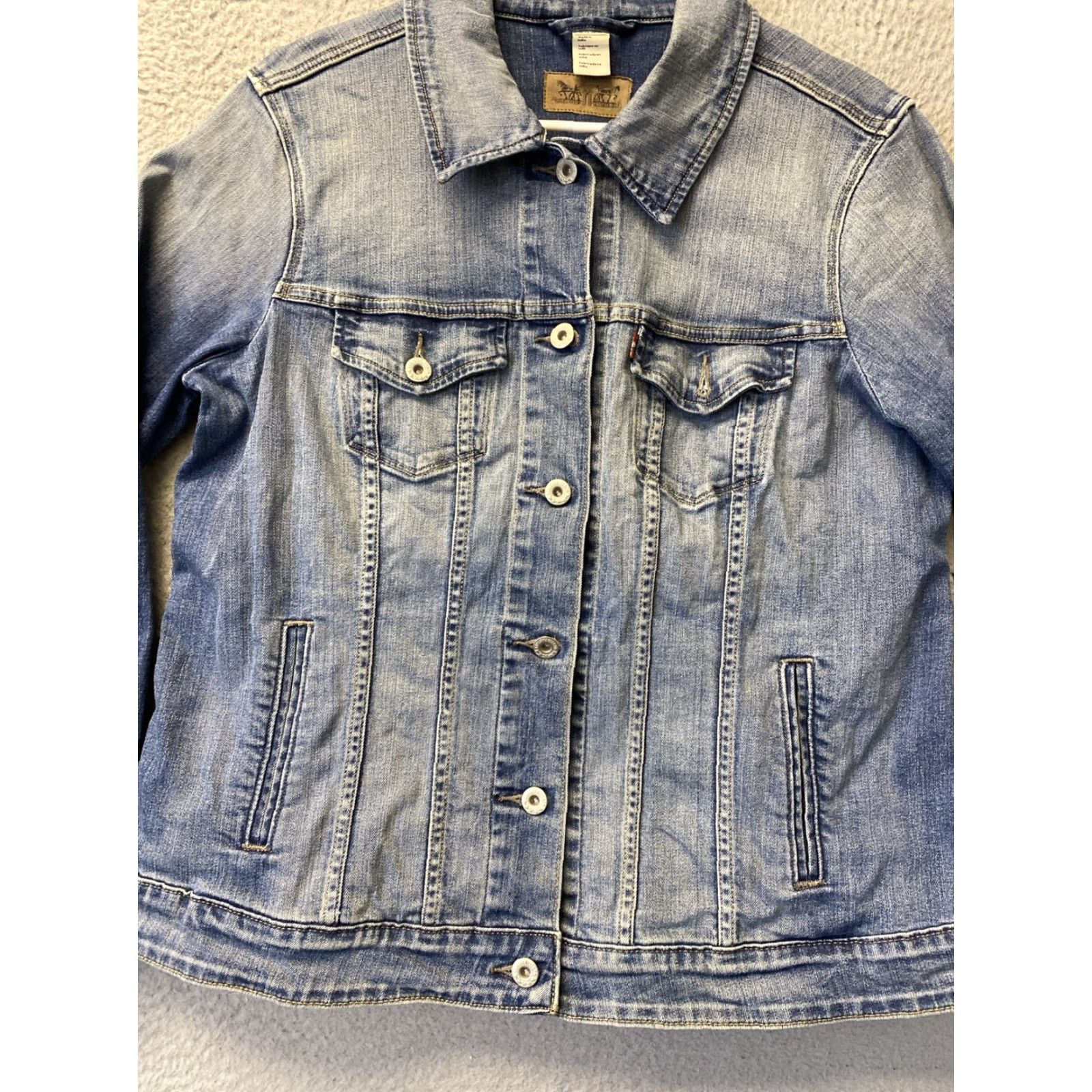 Levi's Levi's Women's Denim Jacket Size 1X Mid-Length Blue Cotton 90s Style Basic Coat Size 40" / US 18 - 2 Thumbnail