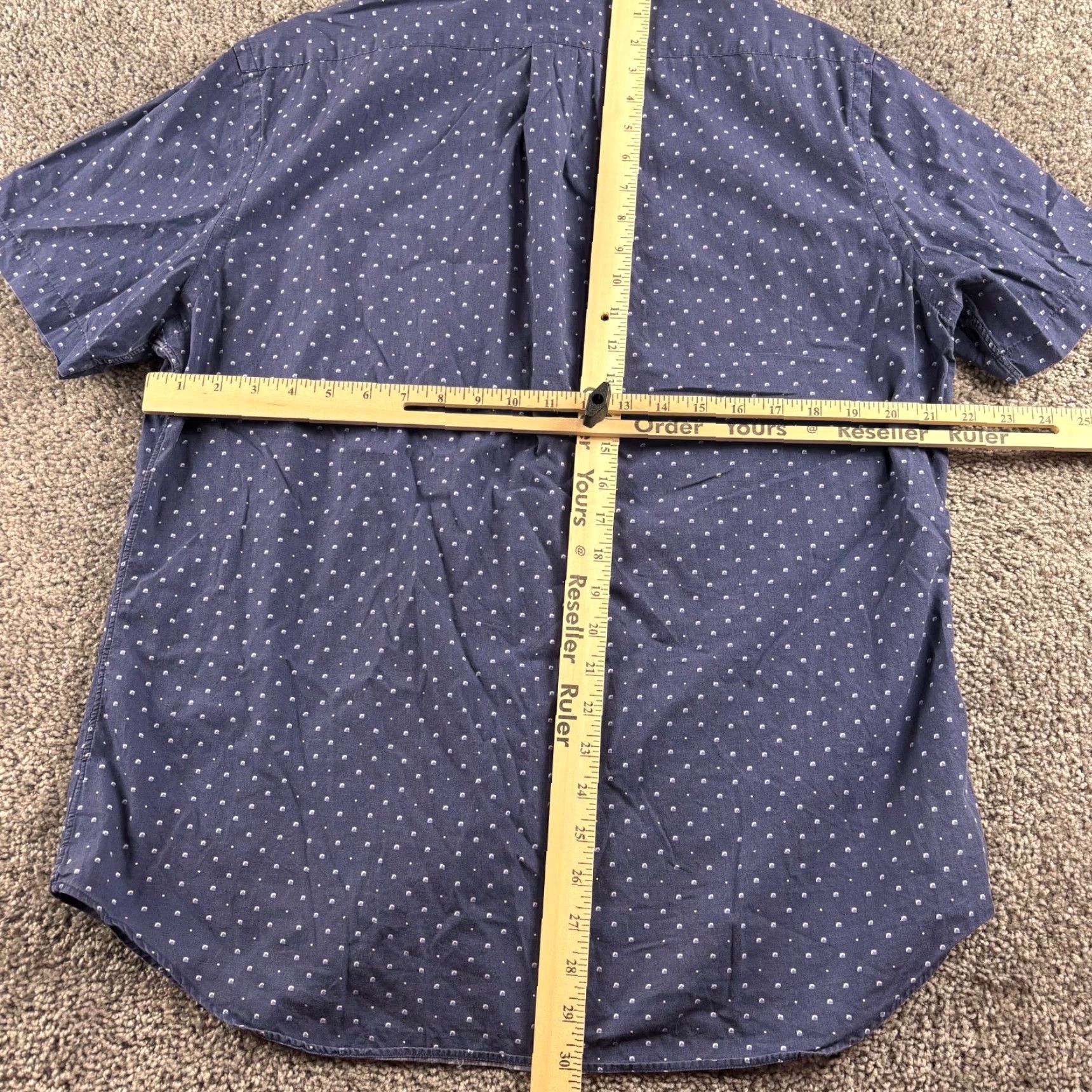 Ralph Lauren Ralph Lauren Button-Up Shirt Mens XL Blue Slim Fit Geometric Short Sleeve Cotton Size US XL / EU 56 / 4 - 5 Thumbnail