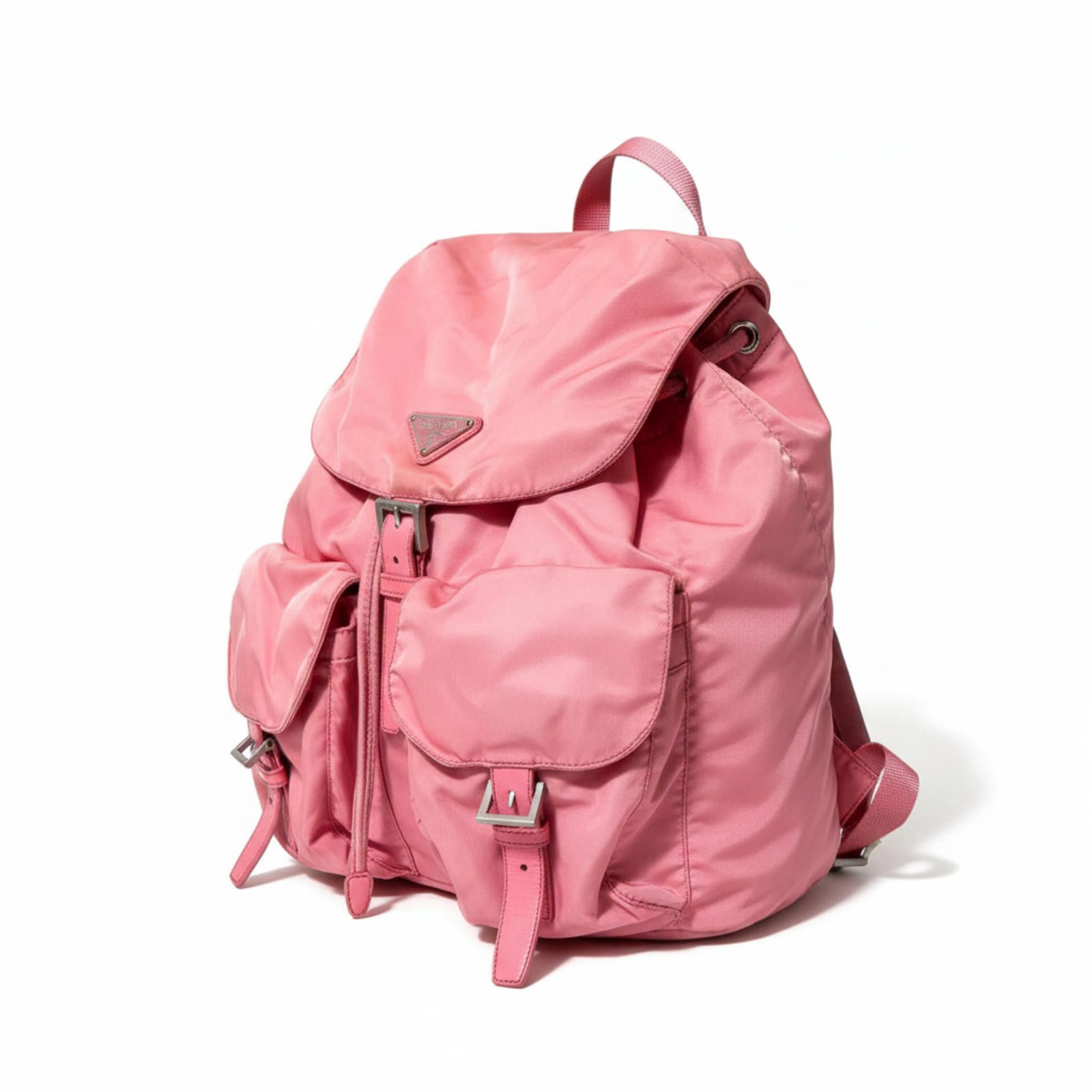 Prada Prada - Pink Nylon Backpack Buckle Detail Size ONE SIZE - 1 Thumbnail