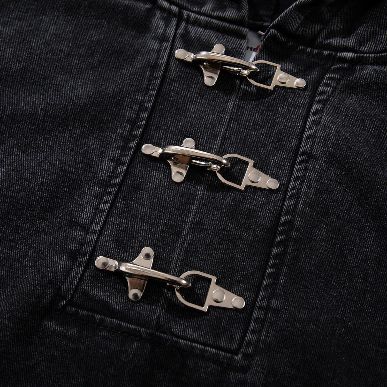 Other Black Denim-Weight Graphic Fireman Clasp Hoodie Size US M / EU 48-50 / 2 - 3 Thumbnail