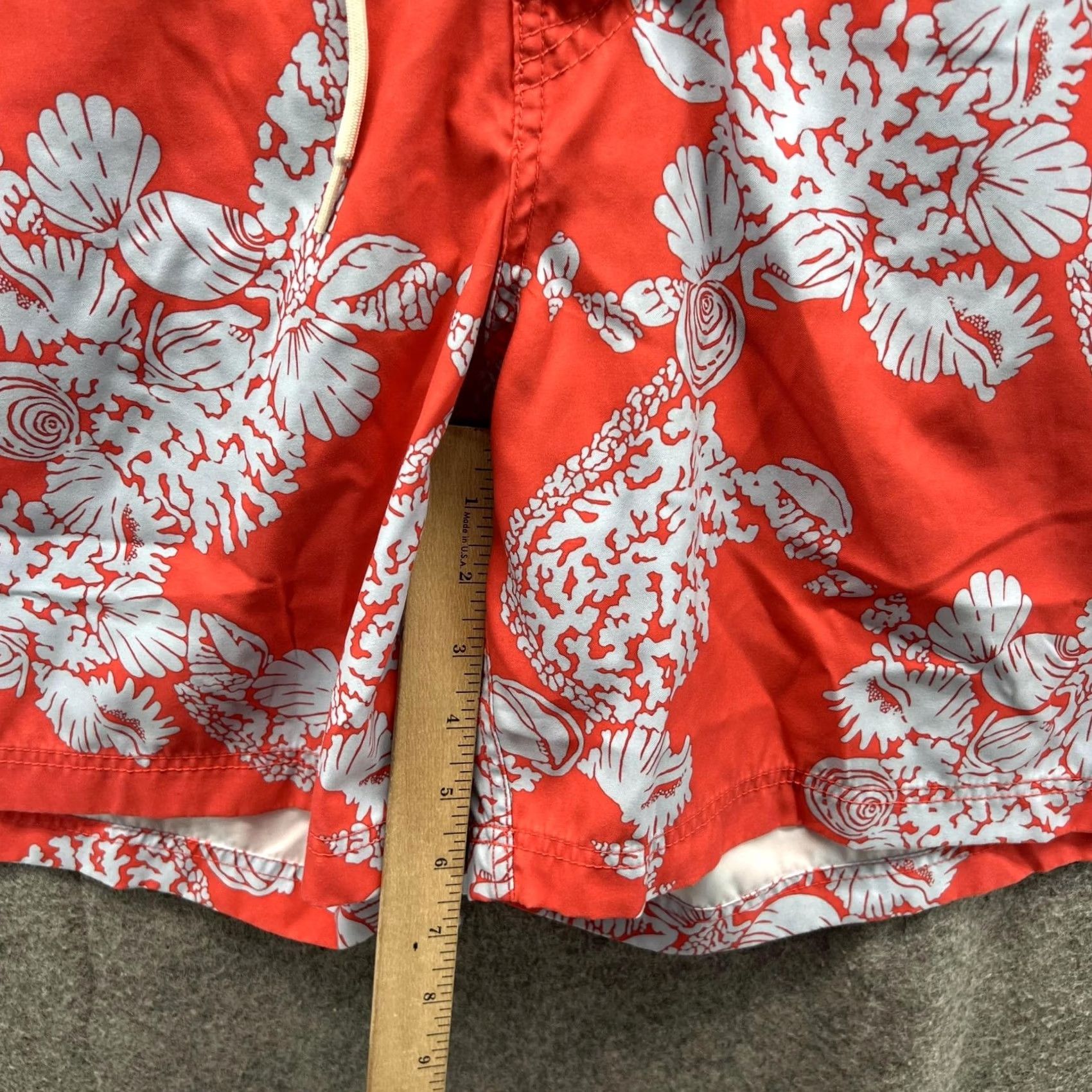 Nautica Nautica Shorts Men XL Trunks Lined Orange Floral Polyester Swimwear Drawstring Size US 36 / EU 52 - 7 Thumbnail