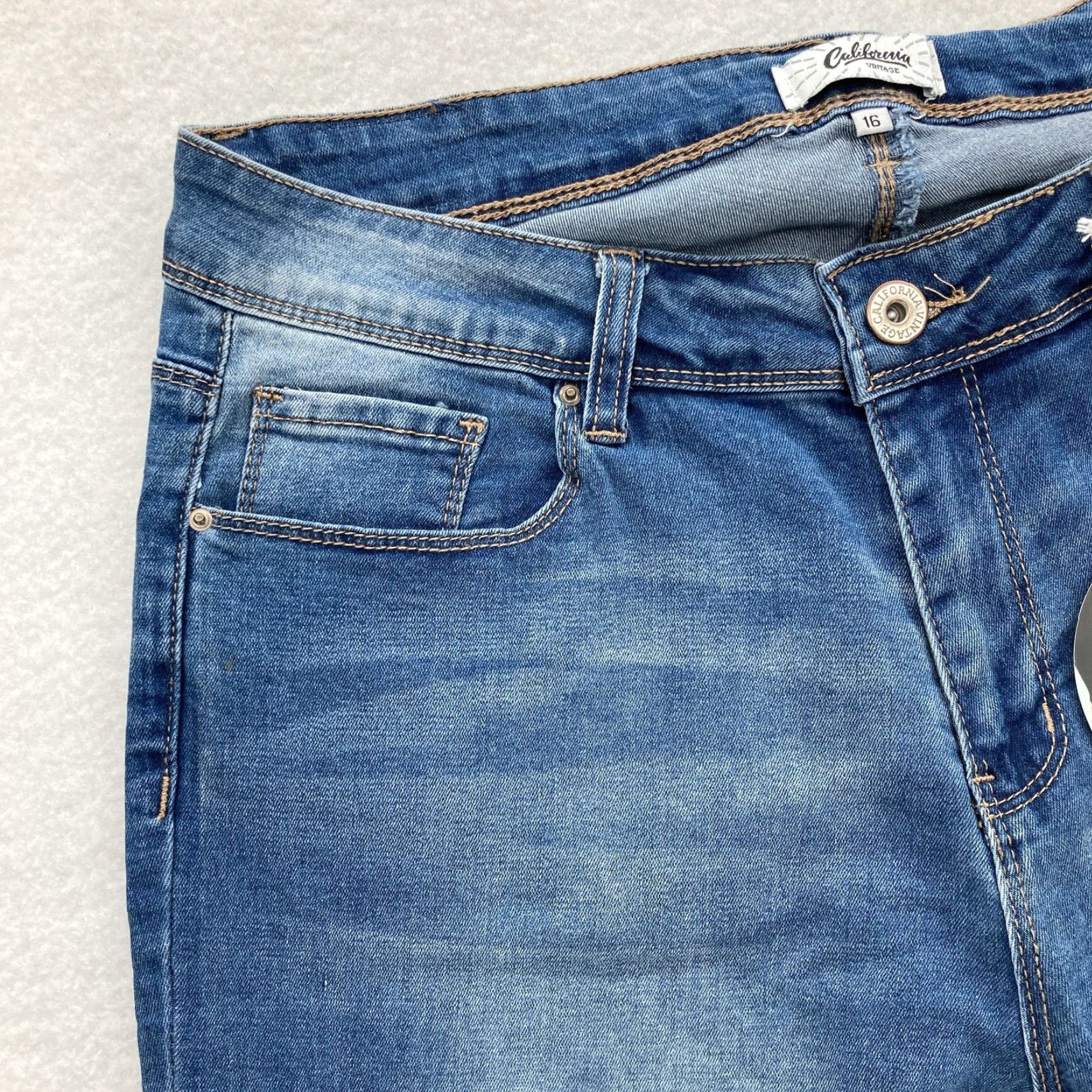 Vintage YMI California Vintage Jeans Womens 16 Blue High Rise Ankle Skinny Stretch Denim - XS? Size 38" / US 16 / IT 52 - 3 Thumbnail