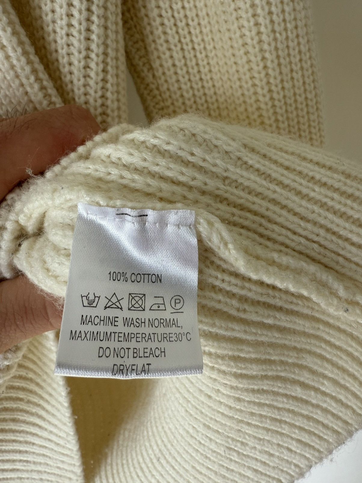 Vintage Cream Thick Knit Cotton Collared Sweater Size US S / EU 44-46 / 1 - 6 Thumbnail