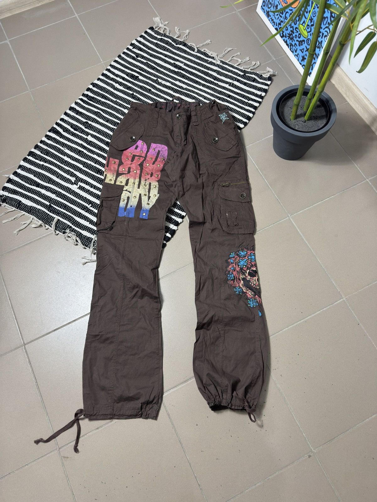 Ed Hardy VINTAGE ED HARDY GORPCORE 2000s PANTS Size 29" - 1 Thumbnail