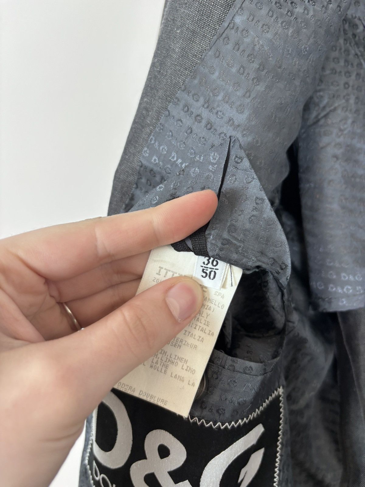 Dolce & Gabbana Dolce & Gabbana Men’s Vintage Grey Linen Wool Blazer Jacket Size 44R - 18 Thumbnail