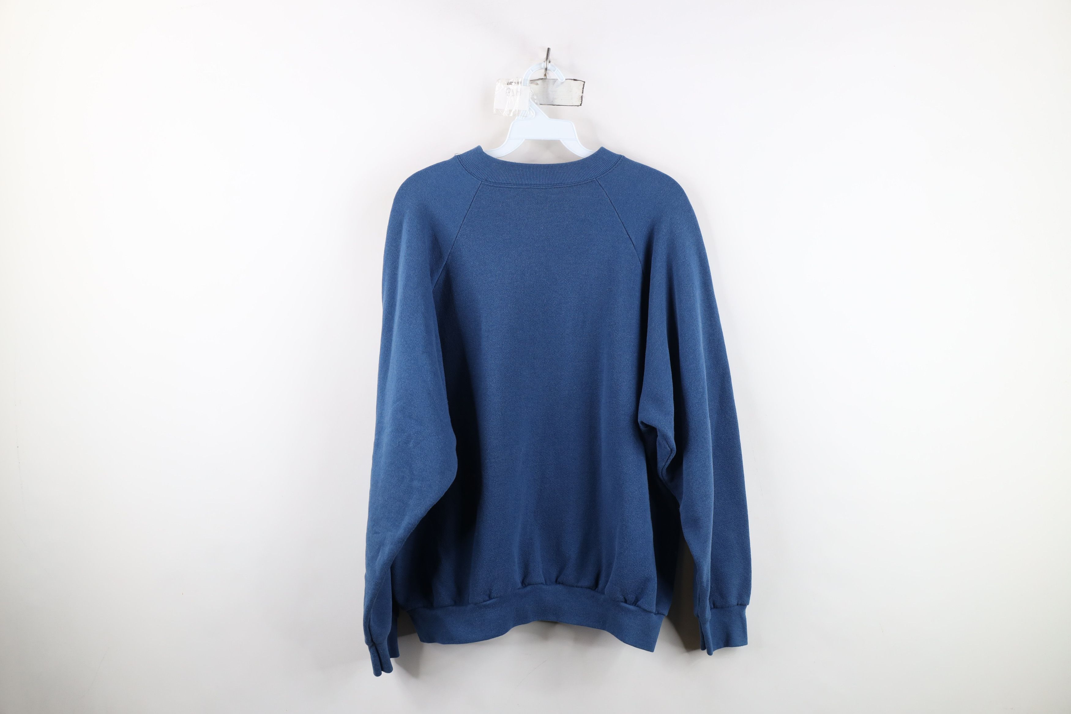 Vintage Vintage 90s Streetwear Raglan Crewneck Sweatshirt Blue USA Size US XL / EU 56 / 4 - 10 Thumbnail