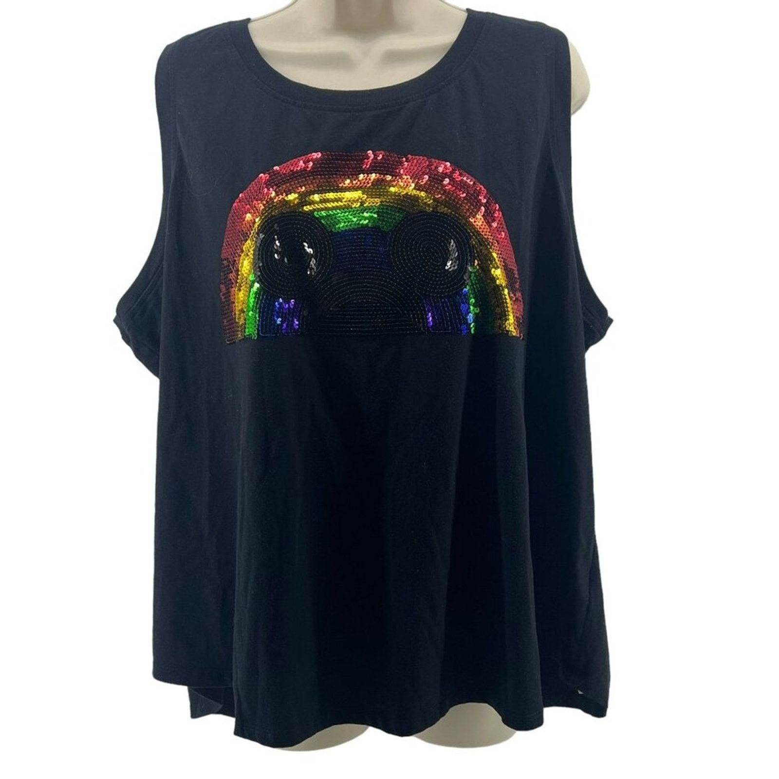 Disney Disney Parks Rainbow Collection Pride Black Shirt Tank 3X Size 3XL / US 20-22 - 1 Thumbnail