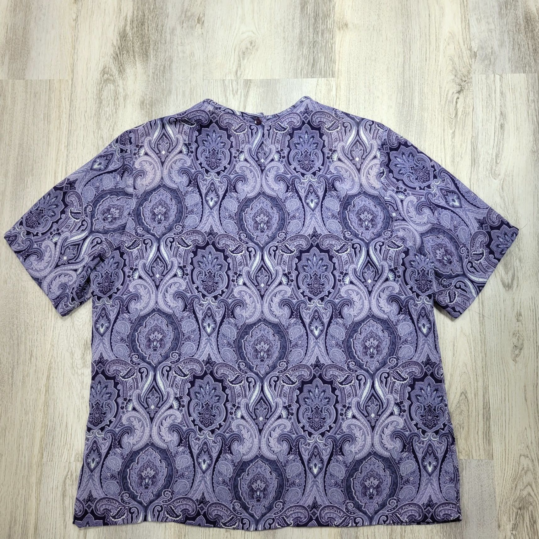 Pendleton Pendleton Purple Blouse Shirt Short Sleeve Casual Mosaic 12 Women Shoulder Pads Lightweight Polyester 12 Size XL / US 12-14 / IT 48-50 - 5 Thumbnail
