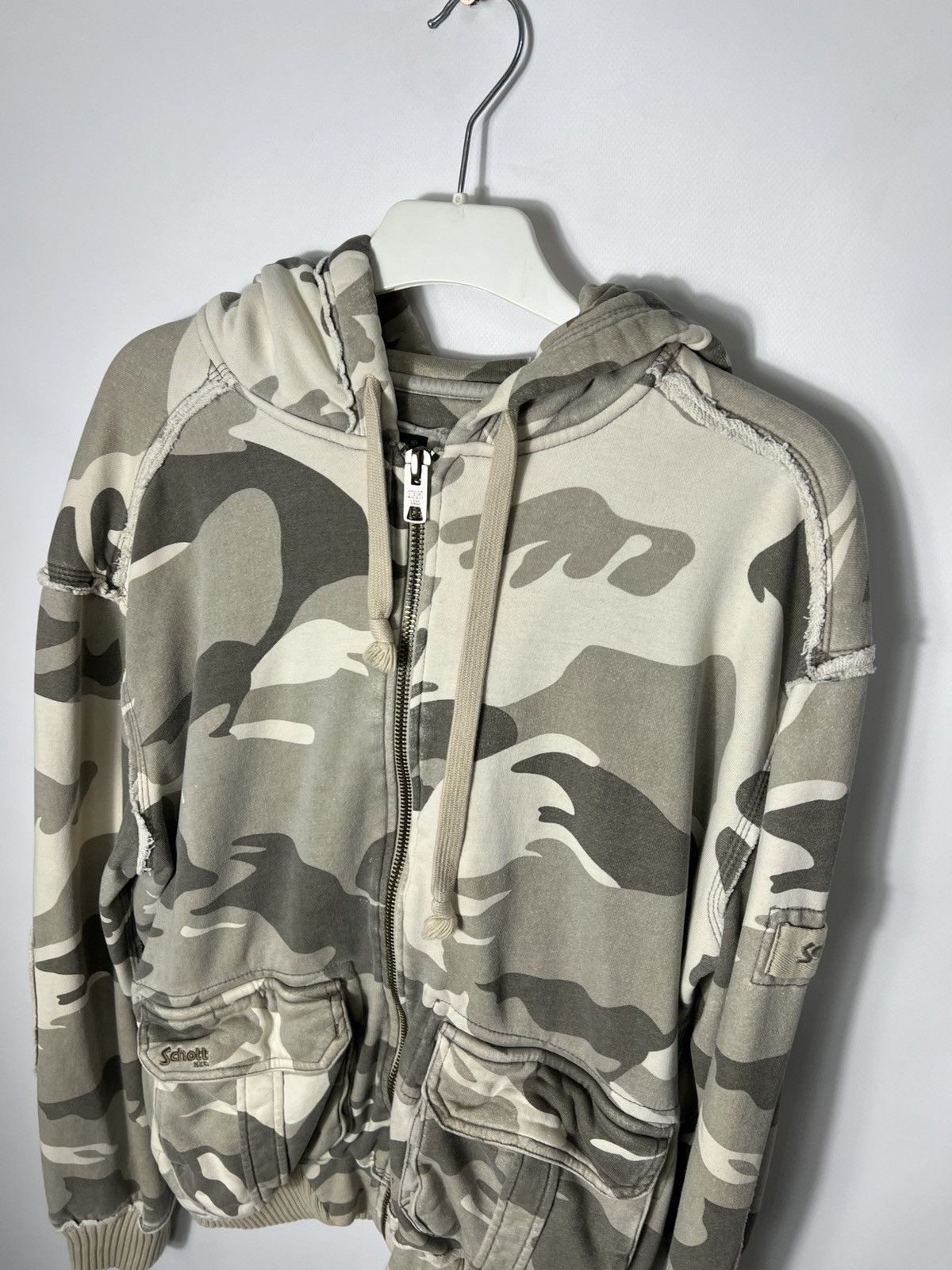 Schott Vintage streetwear Military Schott Camo Zip Hoodie Size US L / EU 52-54 / 3 - 2 Thumbnail