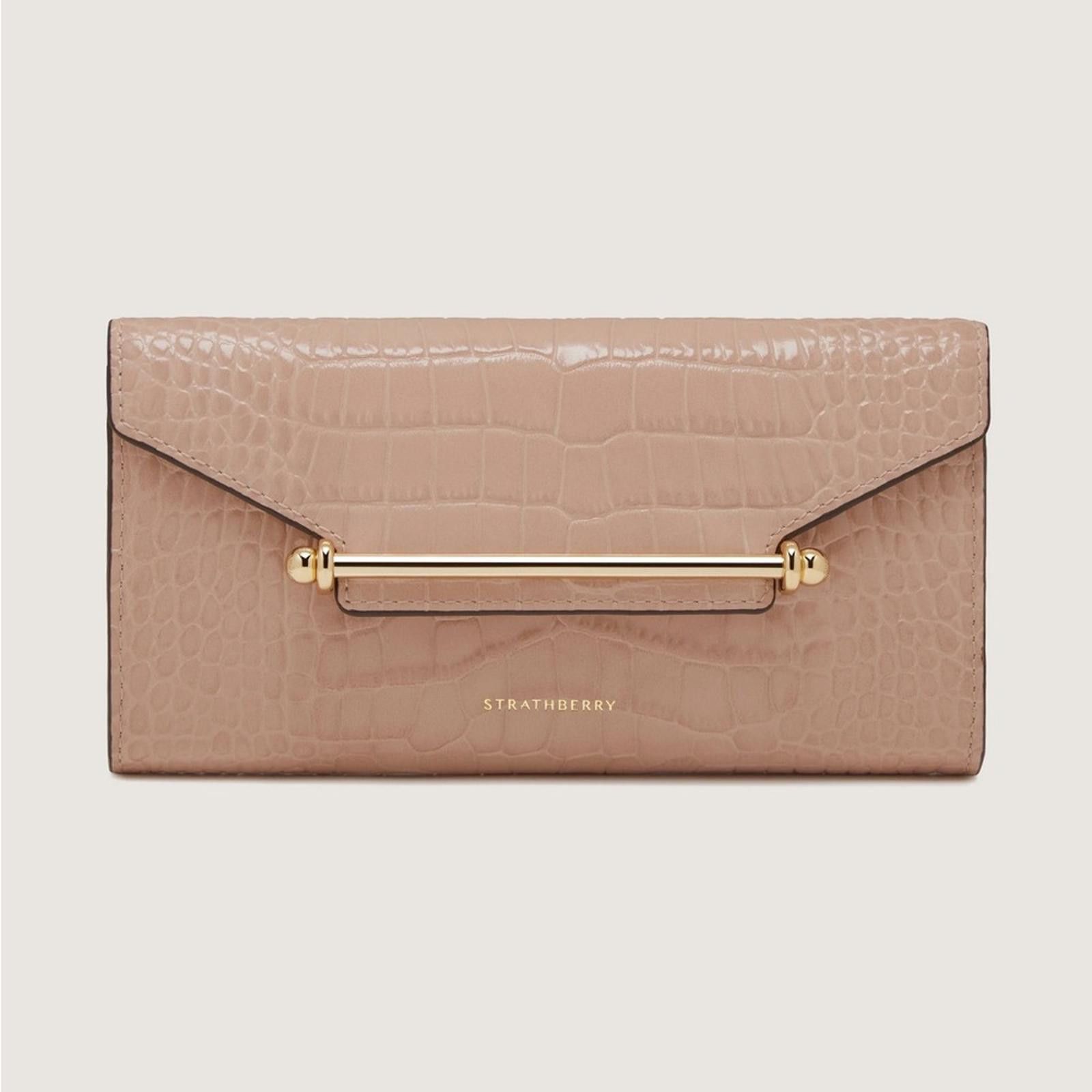 Strathberry Strathberry pink Tan Croc-Embossed Clutch Size ONE SIZE - 1 Thumbnail