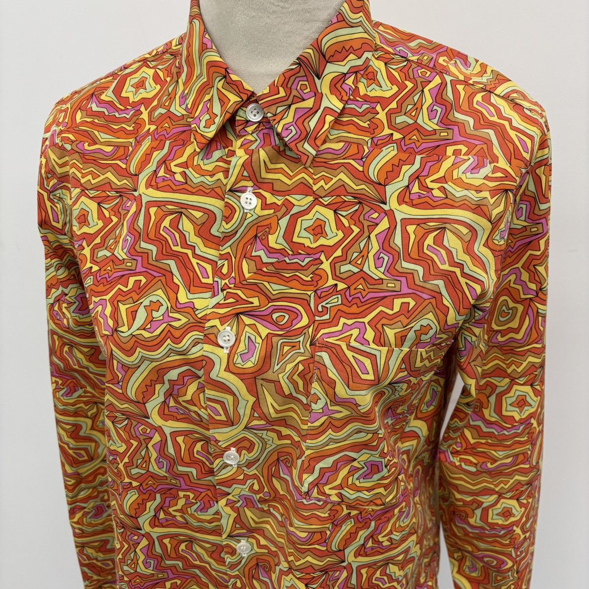 Comme des Garcons Homme Plus CdGH+ Psychedelic Print Button Up Size US M / EU 48-50 / 2 - 2 Thumbnail