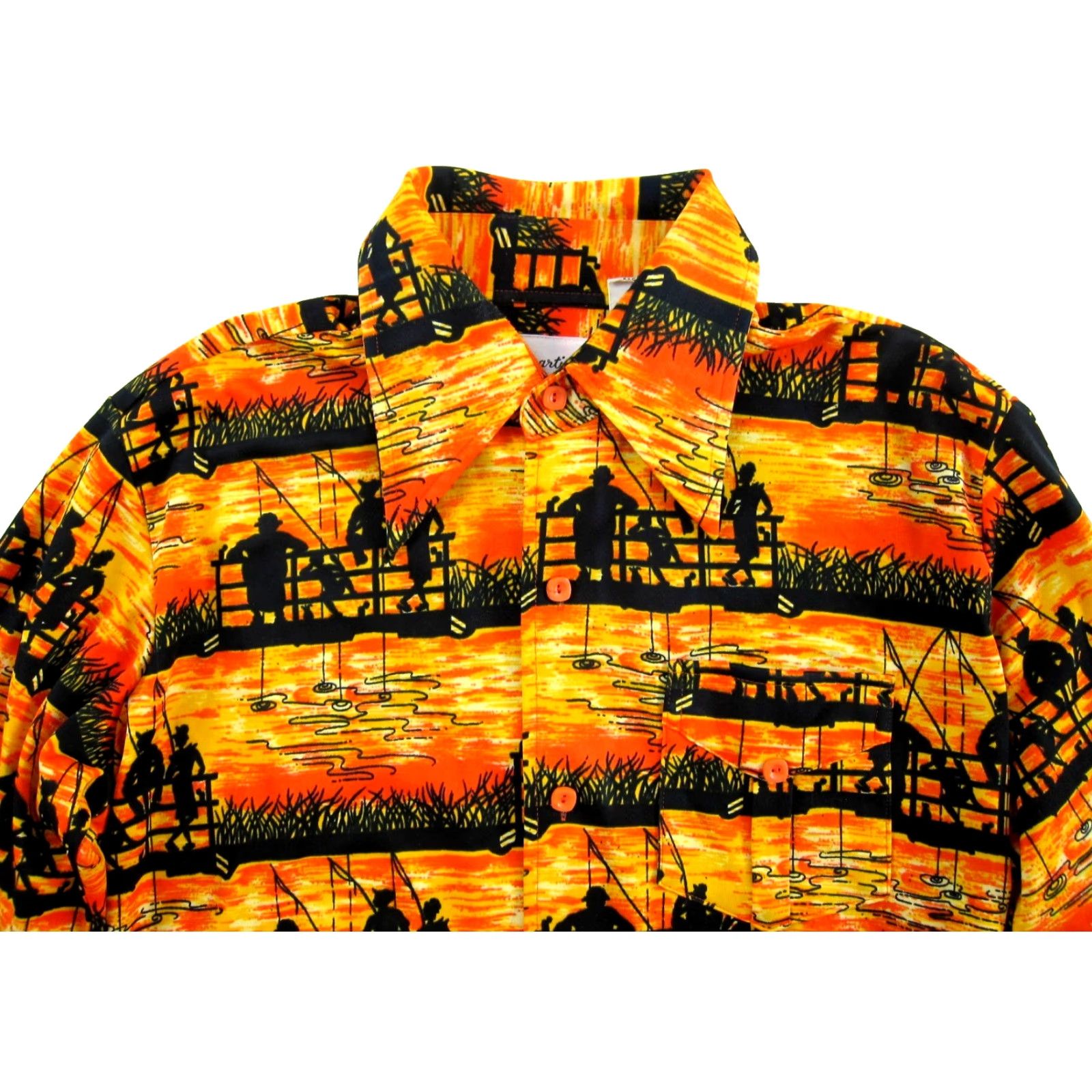 Vintage VINTAGE By Martini Shirt Men Large Orange Fishing Button-Up Long Sleeve Size US L / EU 52-54 / 3 - 4 Thumbnail
