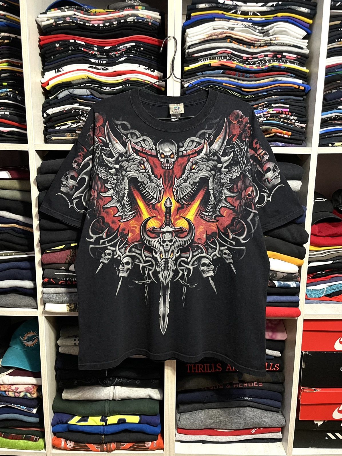 Liquid Blue Vintage 00s Liquid Blue Dragon Sword All Over Print T-Shirt Size US XL / EU 56 / 4 - 12 Thumbnail