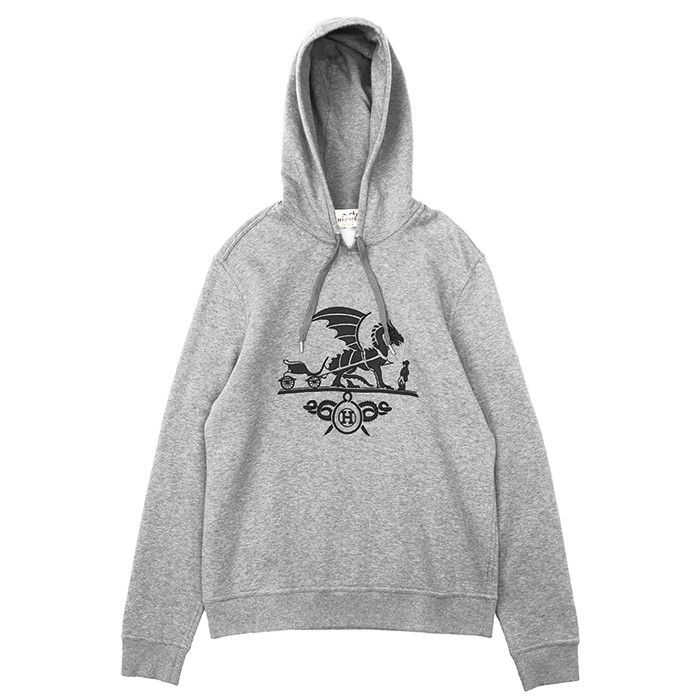 Hermes Hermes Hermes Ex Libris Dragon Cotton Lambskin Sweatshirt Textile Sweatshirts & Hoodies DUTY FREE for USA Size ONE SIZE - 1 Thumbnail