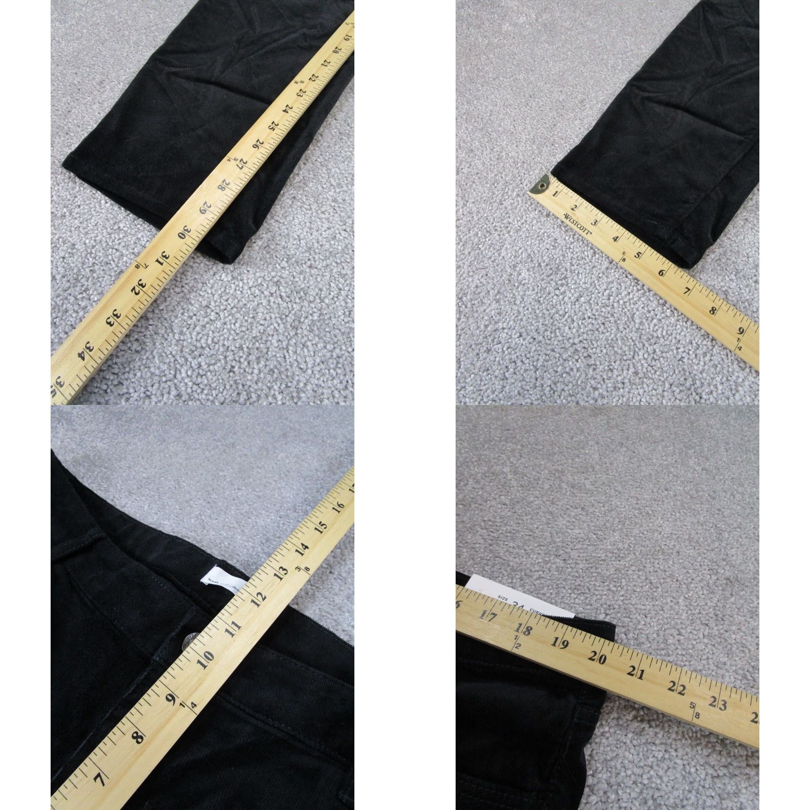 Loft LOFT Womens 34 Curvy Skinny Corduroy Black Pants Cotton Modal Size 24" / US 00 / IT 34 - 4 Thumbnail