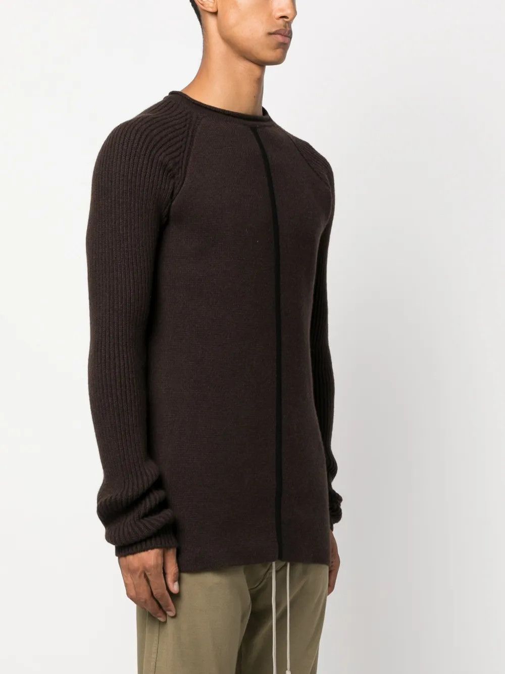 Rick Owens o1y0325 Cashmere Blend Crewneck Sweater in Dark Brown Size US XL / EU 56 / 4 - 3 Thumbnail