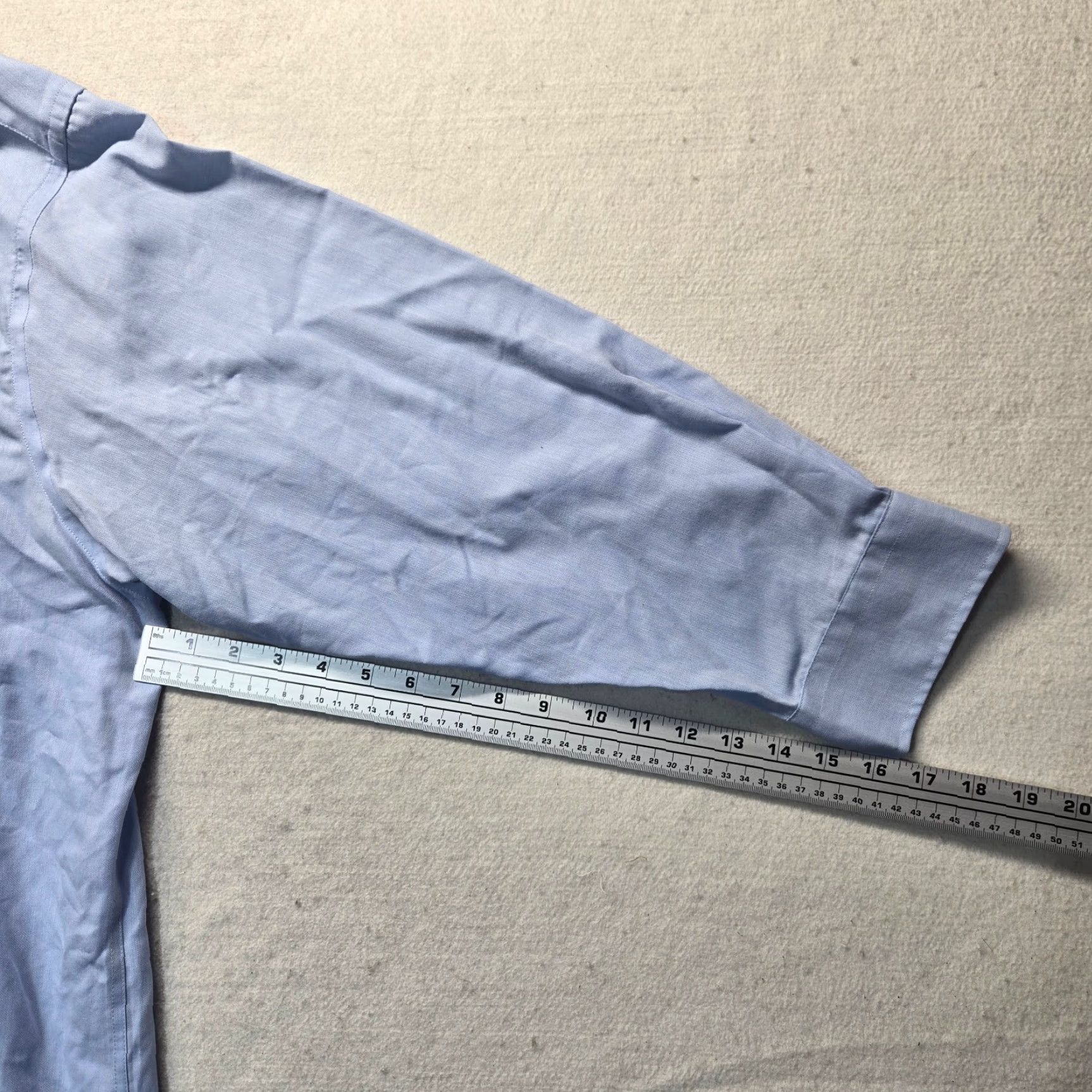 Vintage Meeting Street Shirt Button Up Long Sleeve Adult Mens 17.5 Blue Cotton Denim Modern Casual Size XXL / US 16-18 / IT 52-54 - 5 Thumbnail
