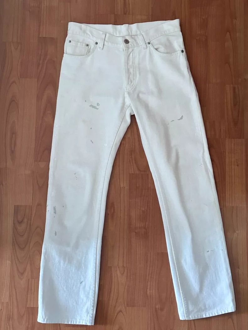 Helmut Lang HELMUT LANG White ink-painted jeans Size US 29 - 3 Thumbnail