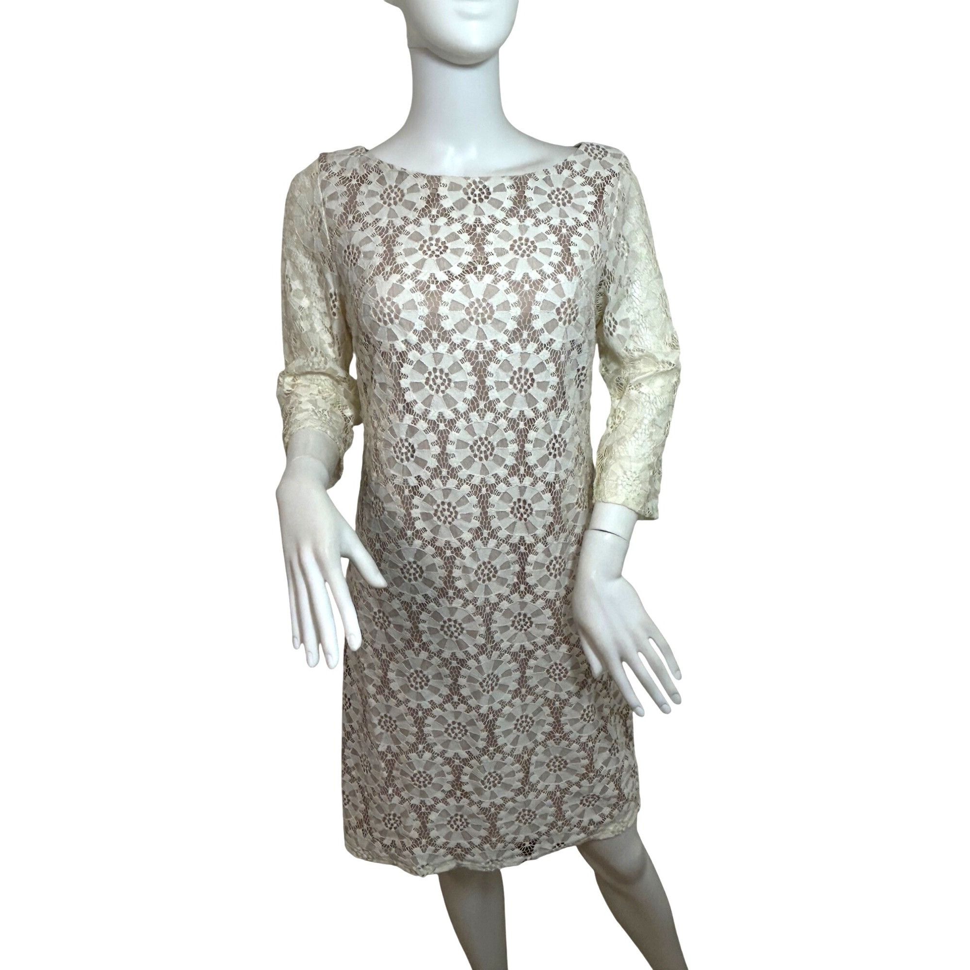 karlie lace dress Earth Angel Solid White Eyelet Lace Dress by KARLIE main image 0