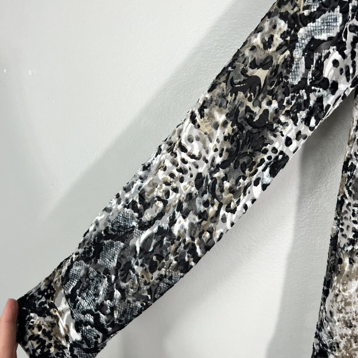 Alice + Olivia Silk Velvet Burnout Animal Print Blouse