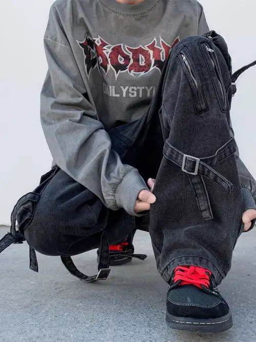 Japanese Brand Black High Street Vintage Loose Fit Jeans Size US 30 / EU 46 - 6 Thumbnail