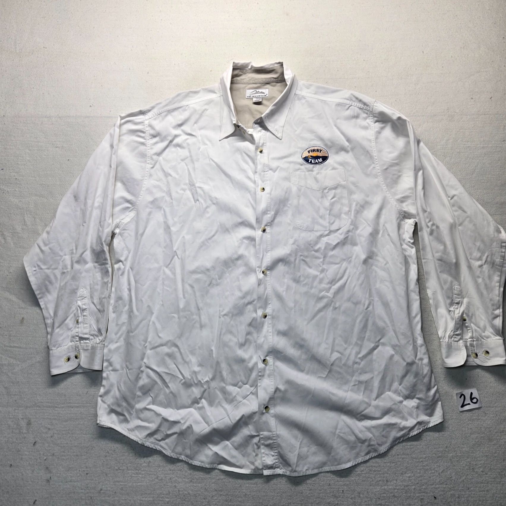 Logo 7 VINTAGE First Team Shirt White Button-Down Long Sleeve 4XLT Mens Logo Virginia VA 4XLT Tall Size US XXL / EU 58 / 5 - 2 Thumbnail