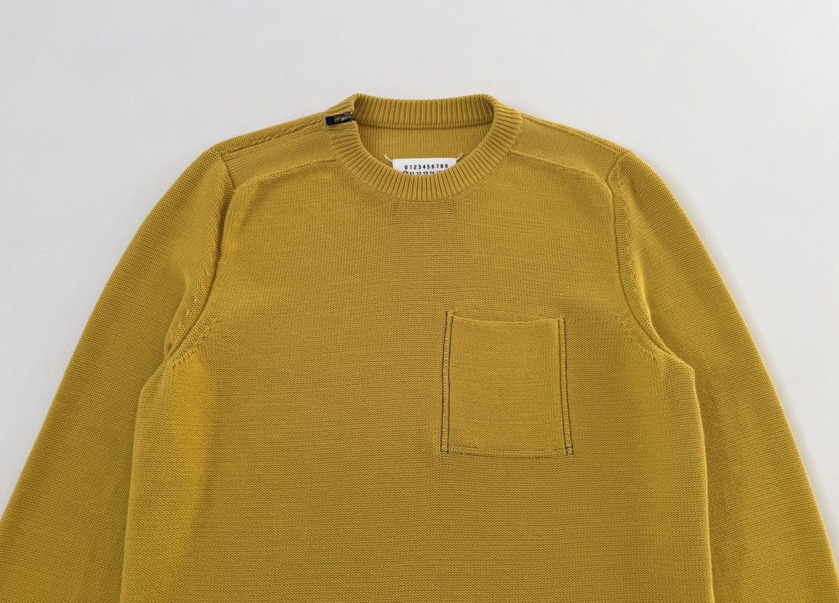 Maison Margiela Sample Mustard Cotton Textured Knit Sweater Size US M / EU 48-50 / 2 - 4 Thumbnail