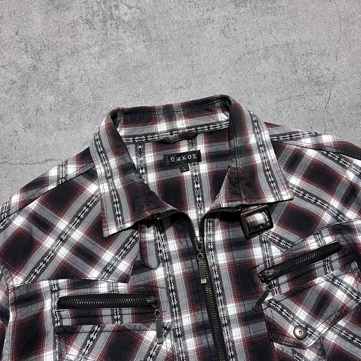 Japanese Brand Omkoe Plaid Jacket Midas Fuga Attic GOA LGB Tornado Vkei Size US L / EU 52-54 / 3 - 3 Thumbnail