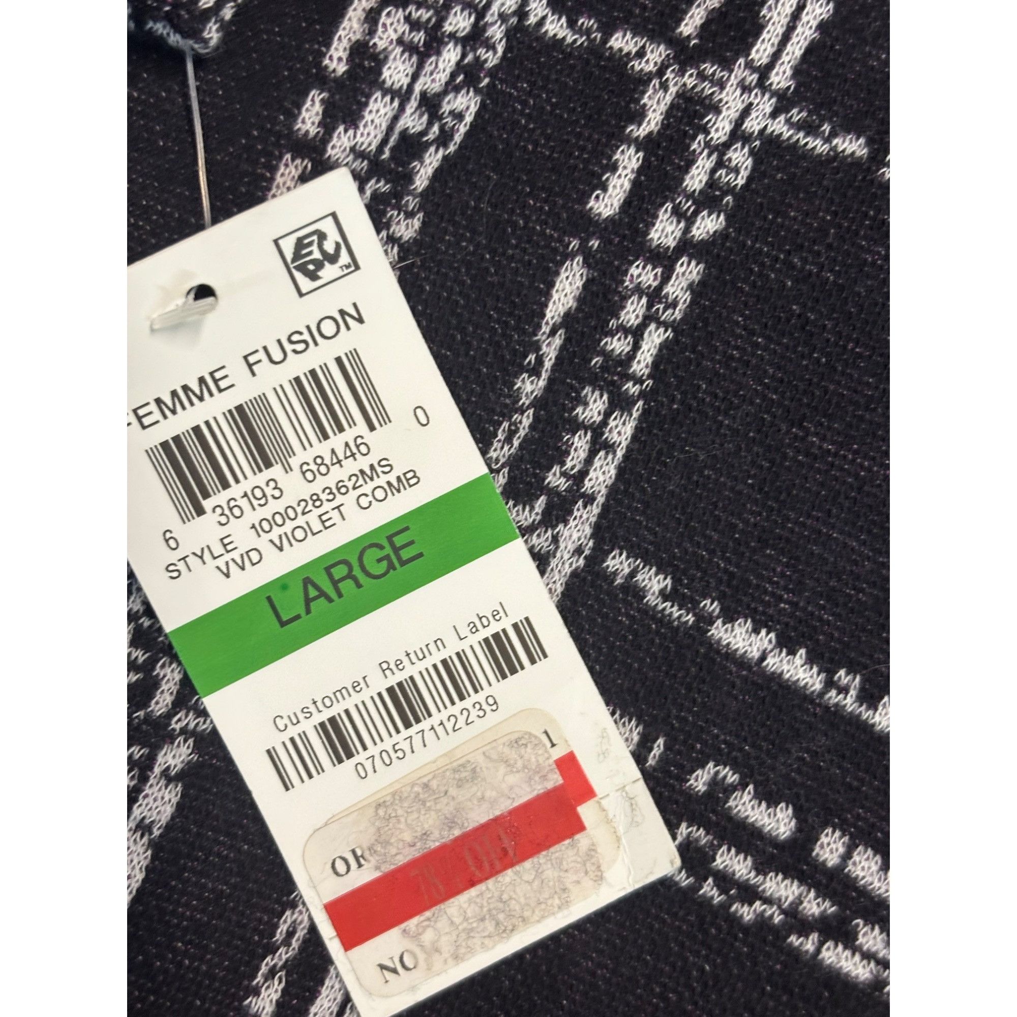 Other Style & Co Patterned Jacquard Sweater, Violet combo, Sz. L Size L / US 10 / IT 46 - 8 Thumbnail