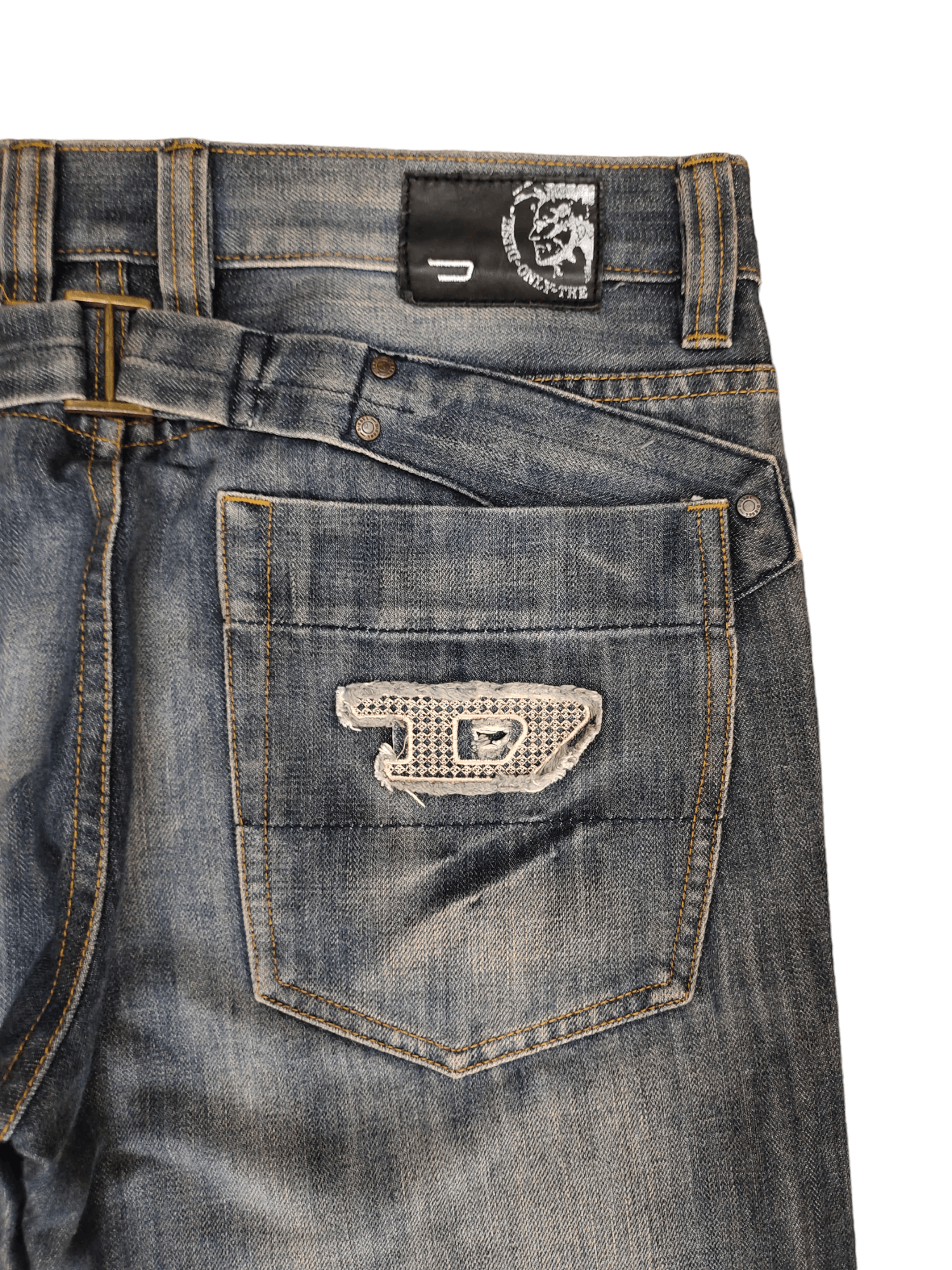 Diesel Vintage Y2k Diesel D Logo Embroidered Loose Denim Pants Size US 36 / EU 52 - 3 Thumbnail