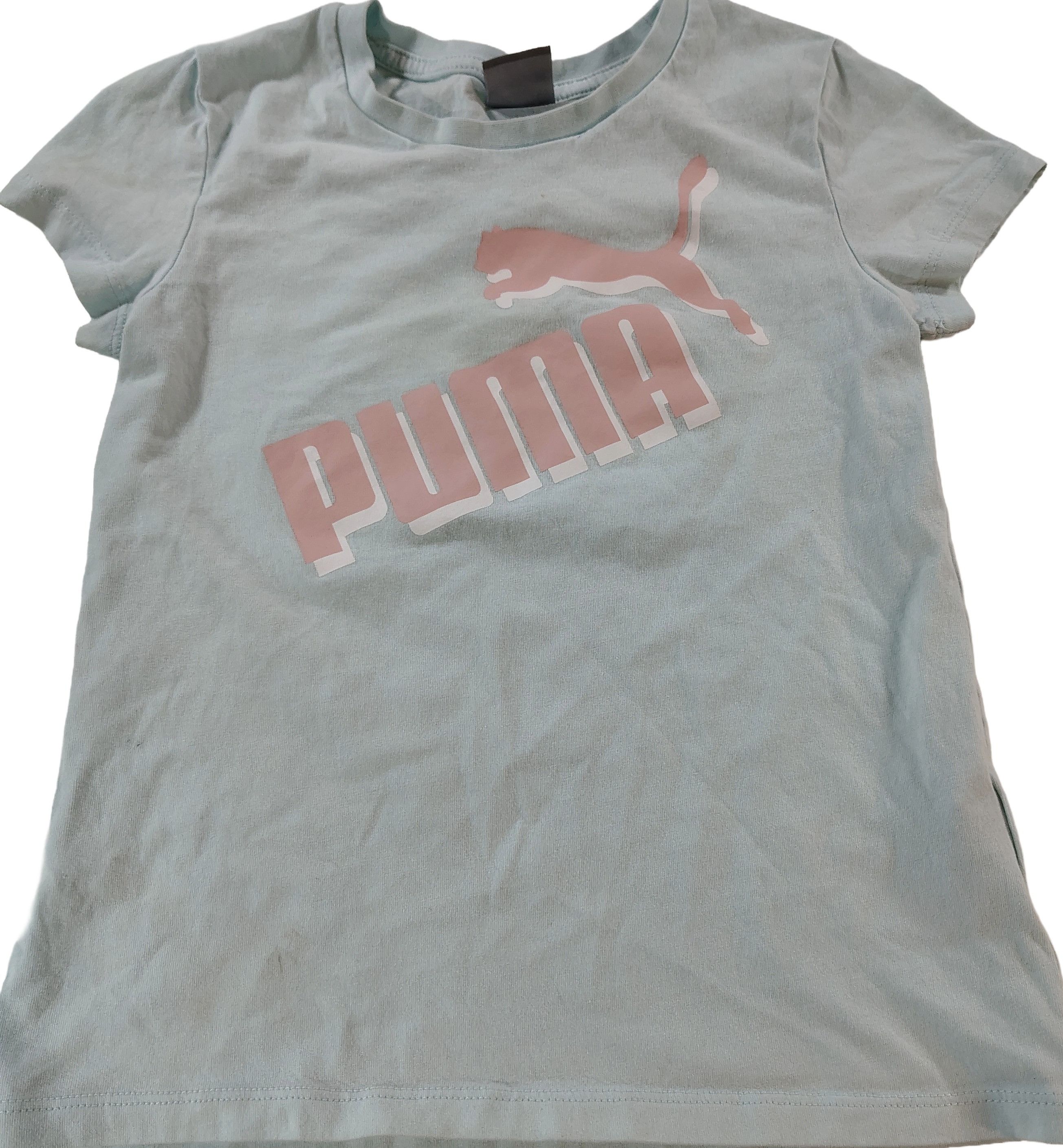 Puma Women's Small Mint Green & Pink Puma Logo Graphic T-Shirt Size S / US 4 / IT 40 - 1 Thumbnail