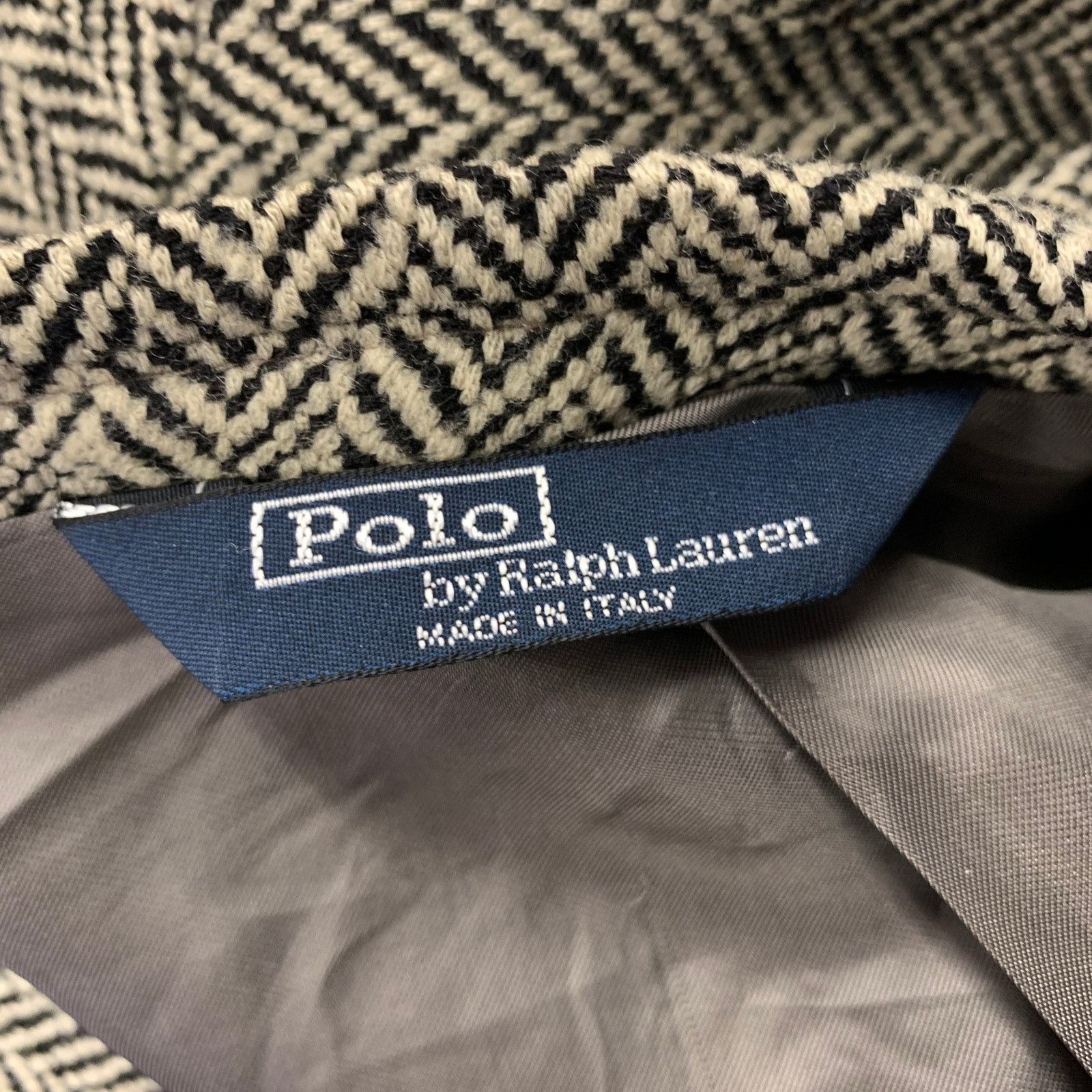 Polo Ralph Lauren Polo Ralph Lauren 42 Beige Black Herringbone Wool Sport Coat Size 42R - 5 Thumbnail