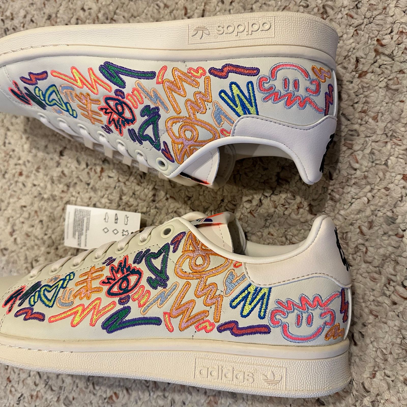 Adidas Adidas Stan Smith Kris Andrew 9.5 White Multicolor Sneakers Size US 9.5 / EU 42-43 - 3 Thumbnail