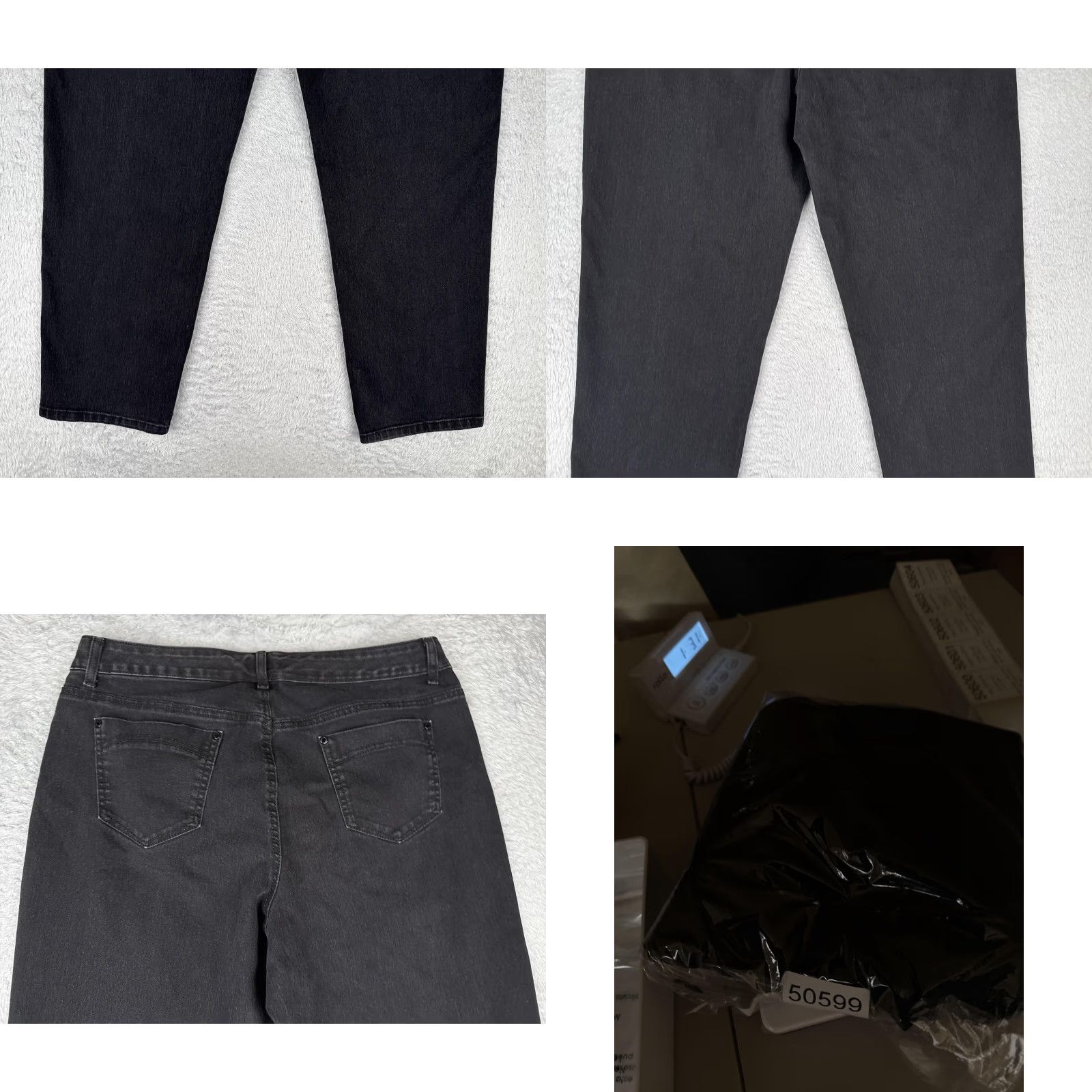 Vintage Bandolino Jeans Women 31x30 Black Denim Straight Leg Washed Zip Fly 5 Pocket Size 24" / US 00 / IT 34 - 10 Thumbnail