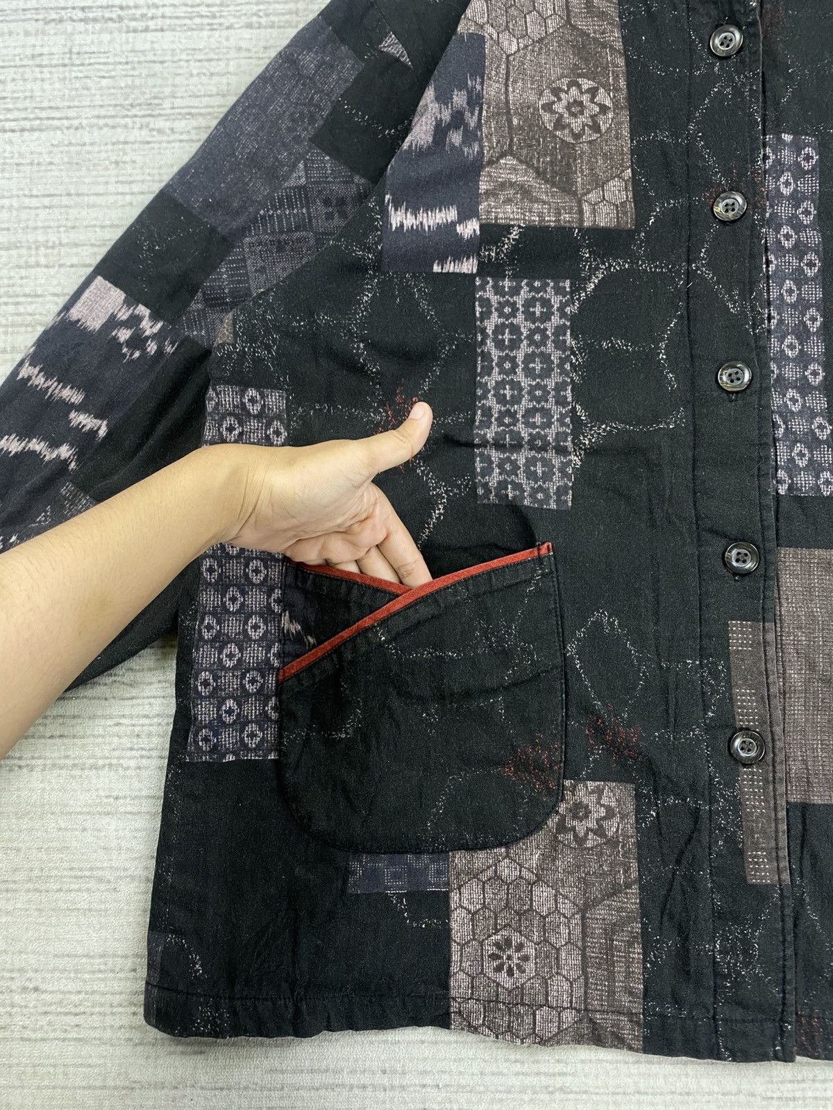 Vintage 🔥RARE Japanese Fashion Patchwork Traditional Jacket Size US L / EU 52-54 / 3 - 5 Thumbnail