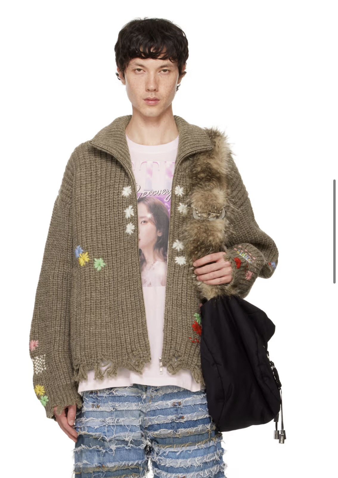 Doublet Darning Cutoff Drivers Cardigan | Grailed