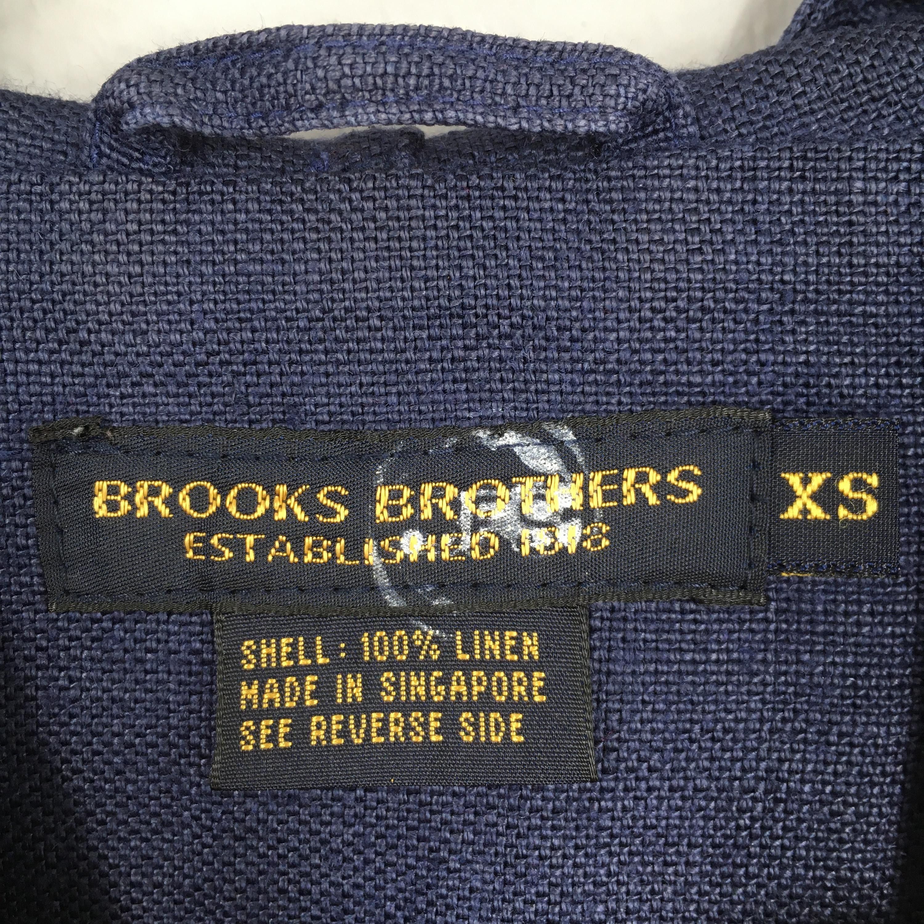 Brooks Brothers Vintage 90's Brooks Brothers Blue Parka Linen Jacket XSmall Size US XS / EU 42 / 0 - 5 Thumbnail
