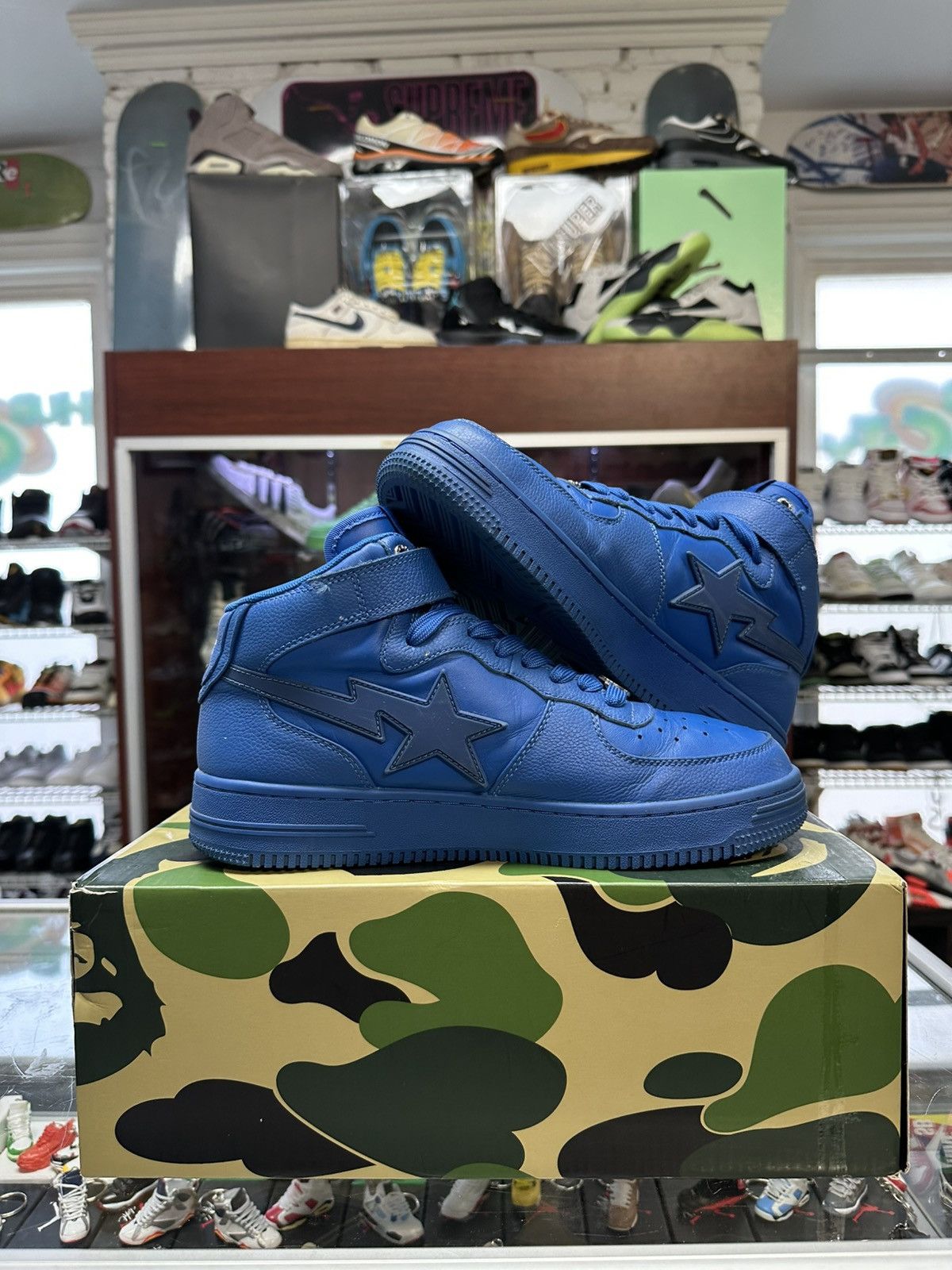 Bape Bape Bapesta Hi (Blue) Size US 9.5 / EU 42-43 - 2 Thumbnail