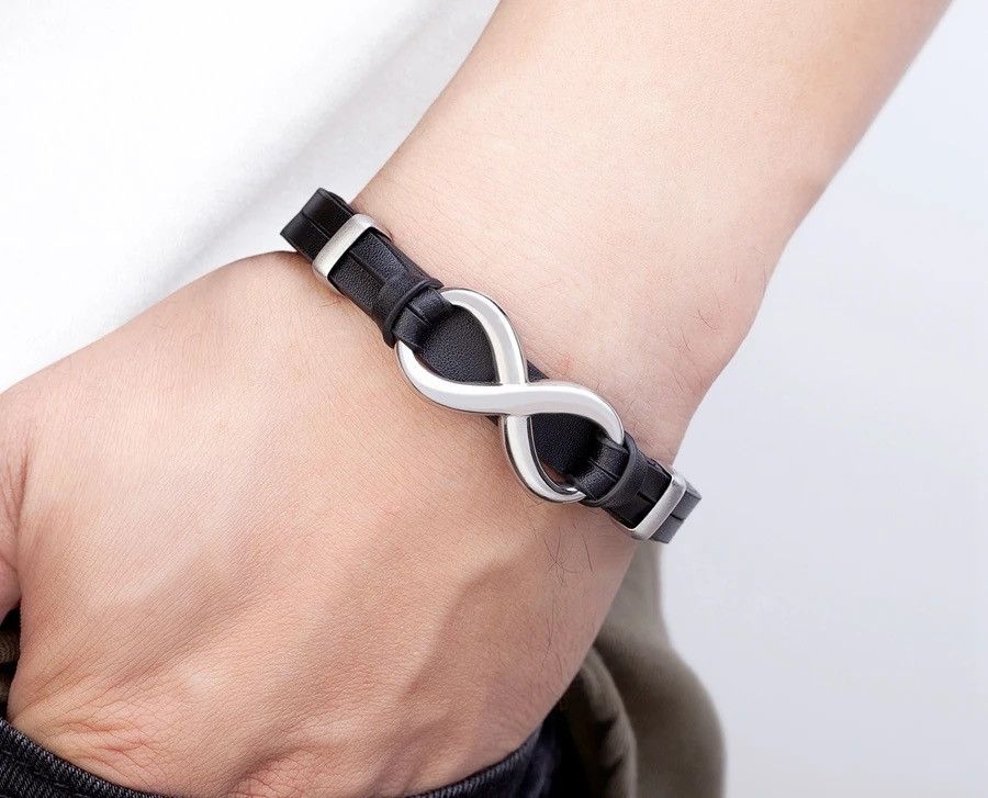 Jewelry × Vintage Luxury Genuine Leather Infinity Symbol Bracelet Size ONE SIZE - 1 Thumbnail