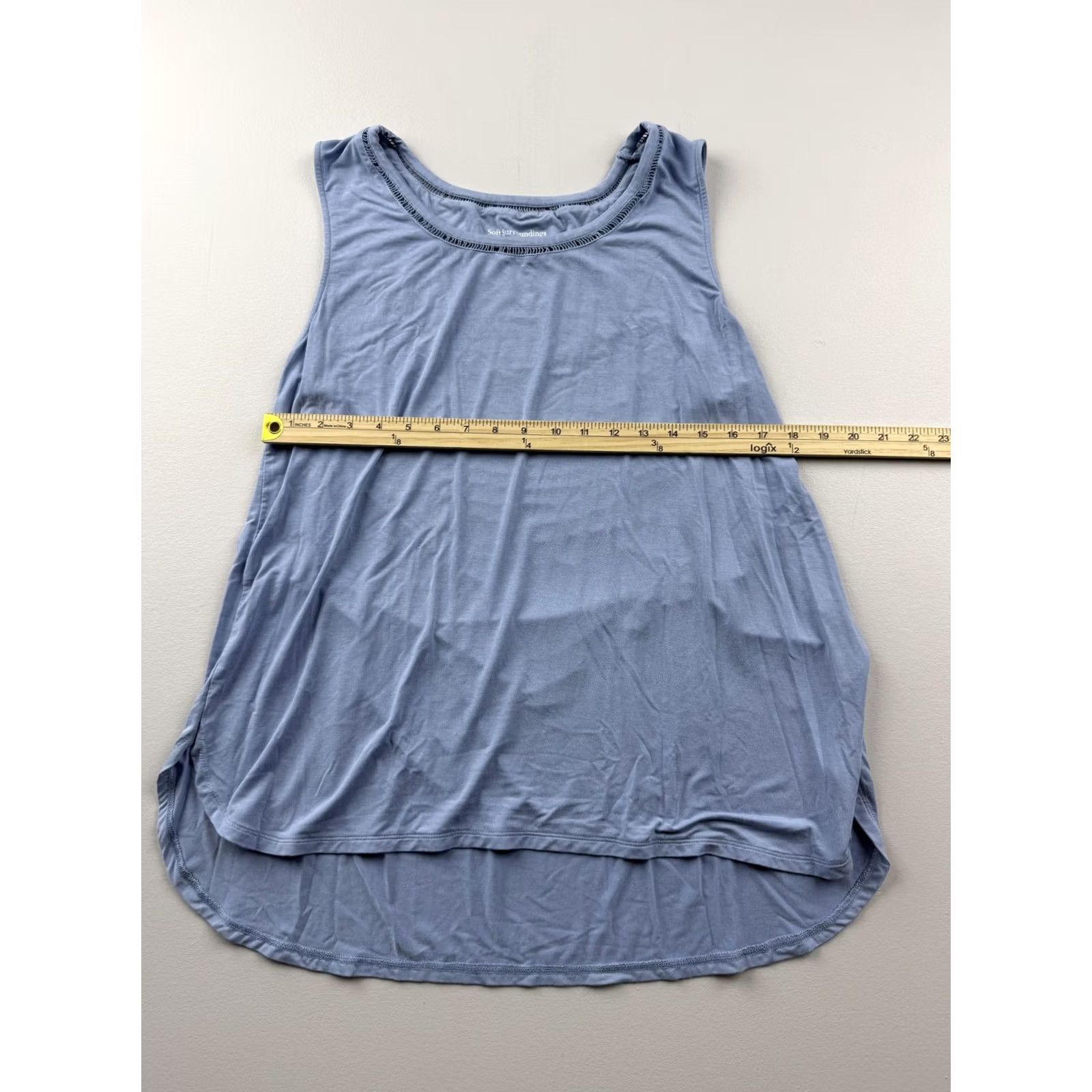Soft Surroundings Soft Surroundings Womens Large Blue Scoop Neck Sleeveless Tunic Tank Top Size L / US 10 / IT 46 - 5 Thumbnail